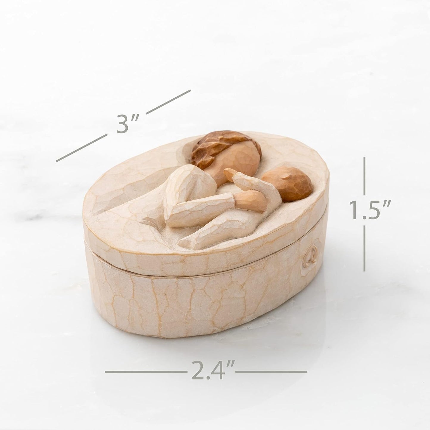 Box for Jewelry and Treasures, Reminder of Those you Love who Call you Grandma, Sculpted Hand-Painted Keepsake Box