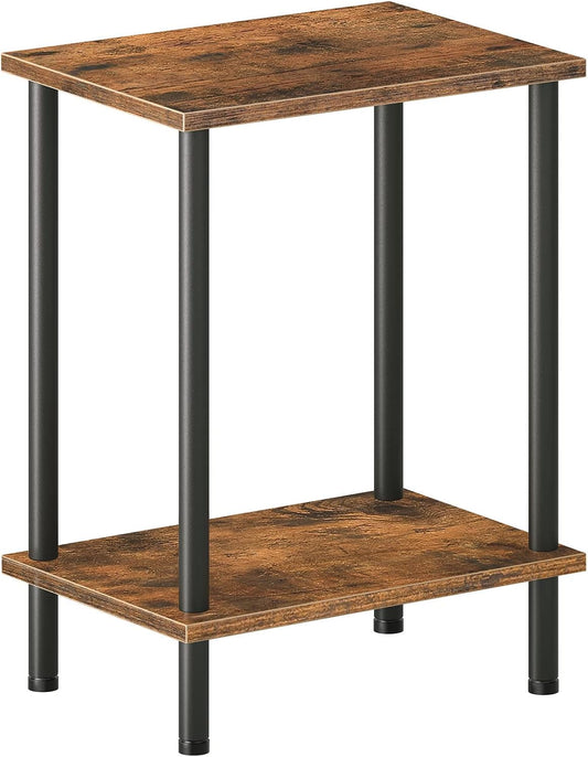 End Table, Small Side Table, Nightstand with 2-Layer Storage Shelves, Stable Frame, Easy Assembly