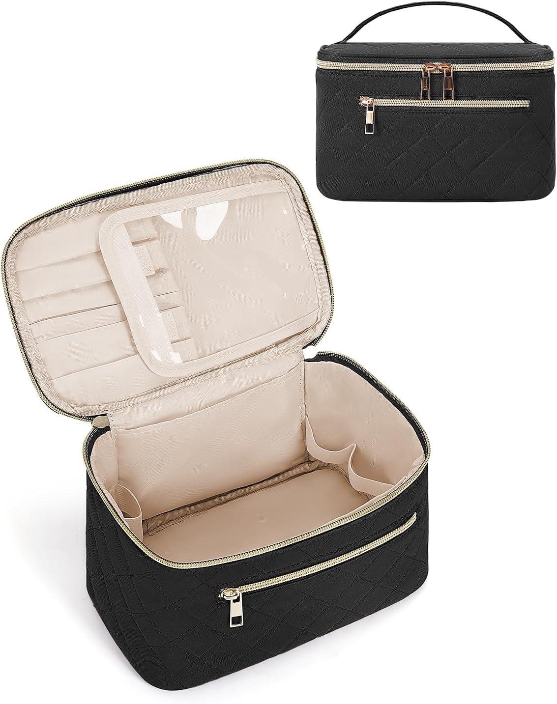 Makeup Bag, Travel Make Up Organizer Cosmetic Brush Bags Case for Women