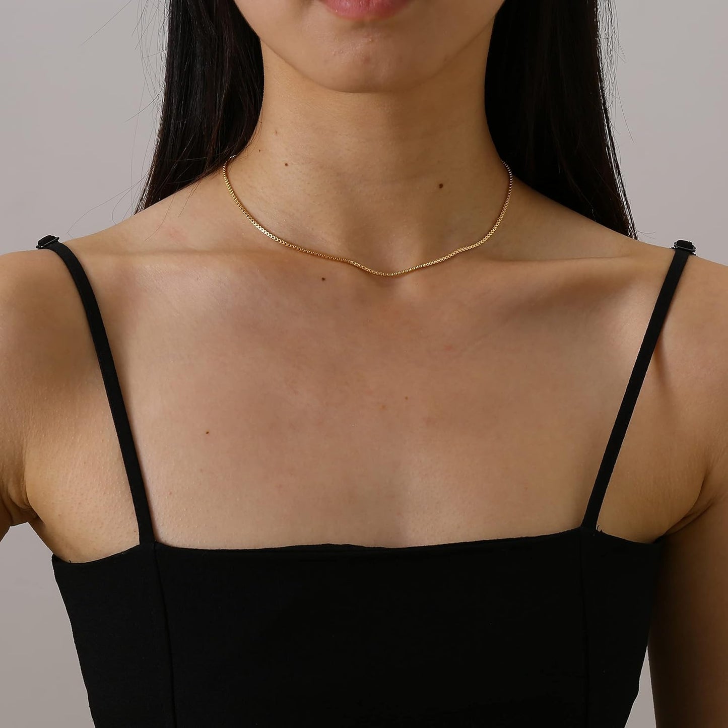 Dainty Gold Chain Necklace For Women - 18K Gold Plated Coin Disc Choker With Beaded & Paper Clip Layered Chain, Everyday Jewelry Gift