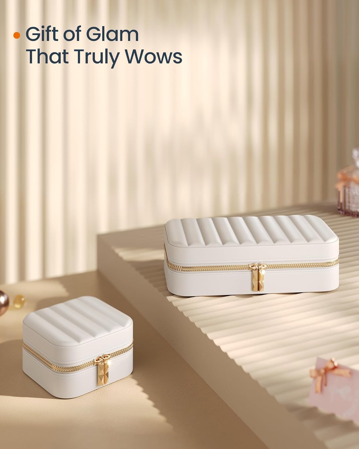 Travel Jewelry Case, Travel Jewelry Box Organizer with Mirror, Stitching, Portable