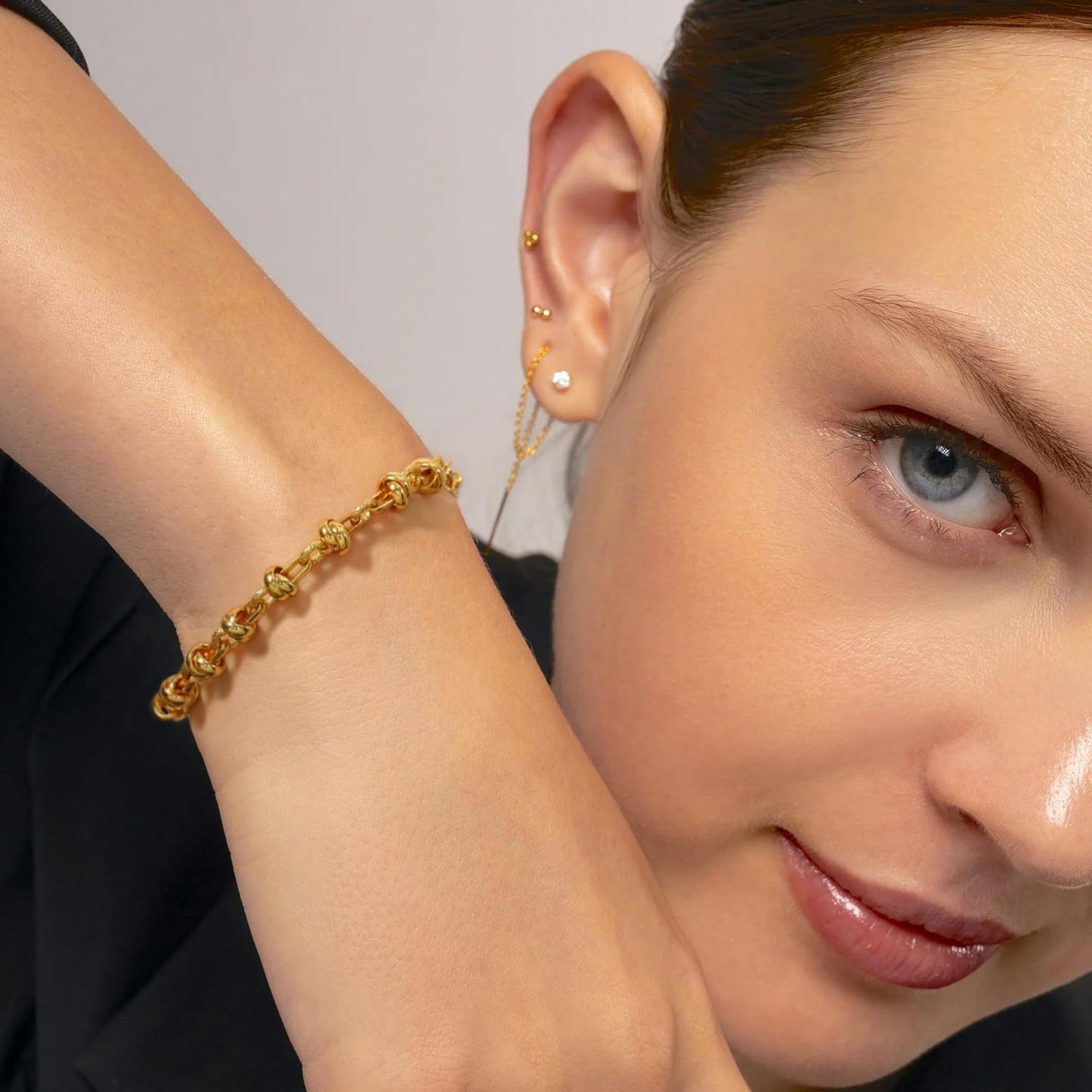 18k Gold Plated Personalized Chunky Cuban Oval Link Chain Bracelets for Men Toggle Rope Bracelet Jewelry for Women