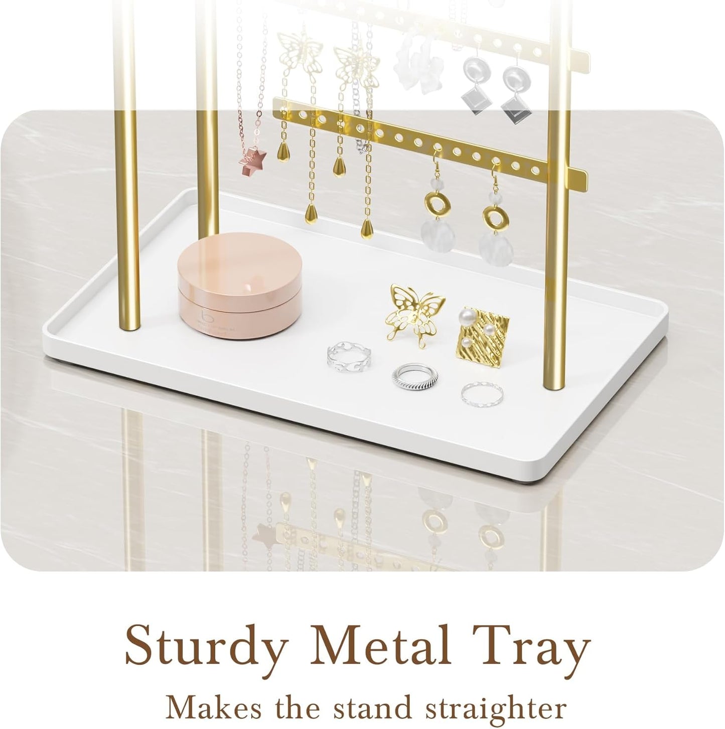 Adjustable Sturdy Jewelry Hanger for Necklaces, Earrings, Bracelets, Rings, Jewlery Display and Storage