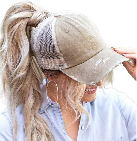 Womens Pony Hat High Ponytail Baseball Cap Girls Messy Bun Caps  Hair Day Adjustable Dad Hat