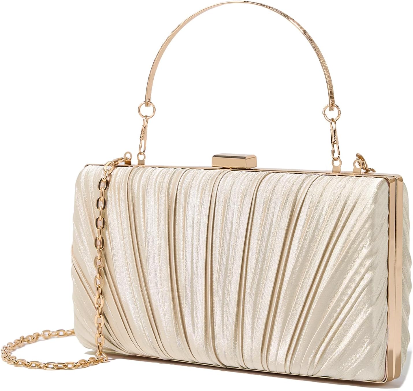 Clutch Purses for Women Pleated Evening Handbag with Chain Prom, Cocktail, and Wedding