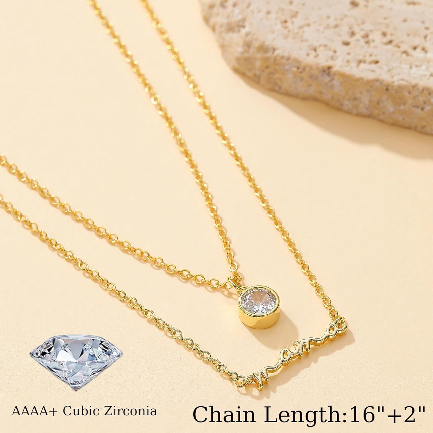 Adjustable Mama Necklace - For New Moms/Grandmas, Hypoallergenic Layered Chain, Thoughtful Mother's Day & Birthday Gift