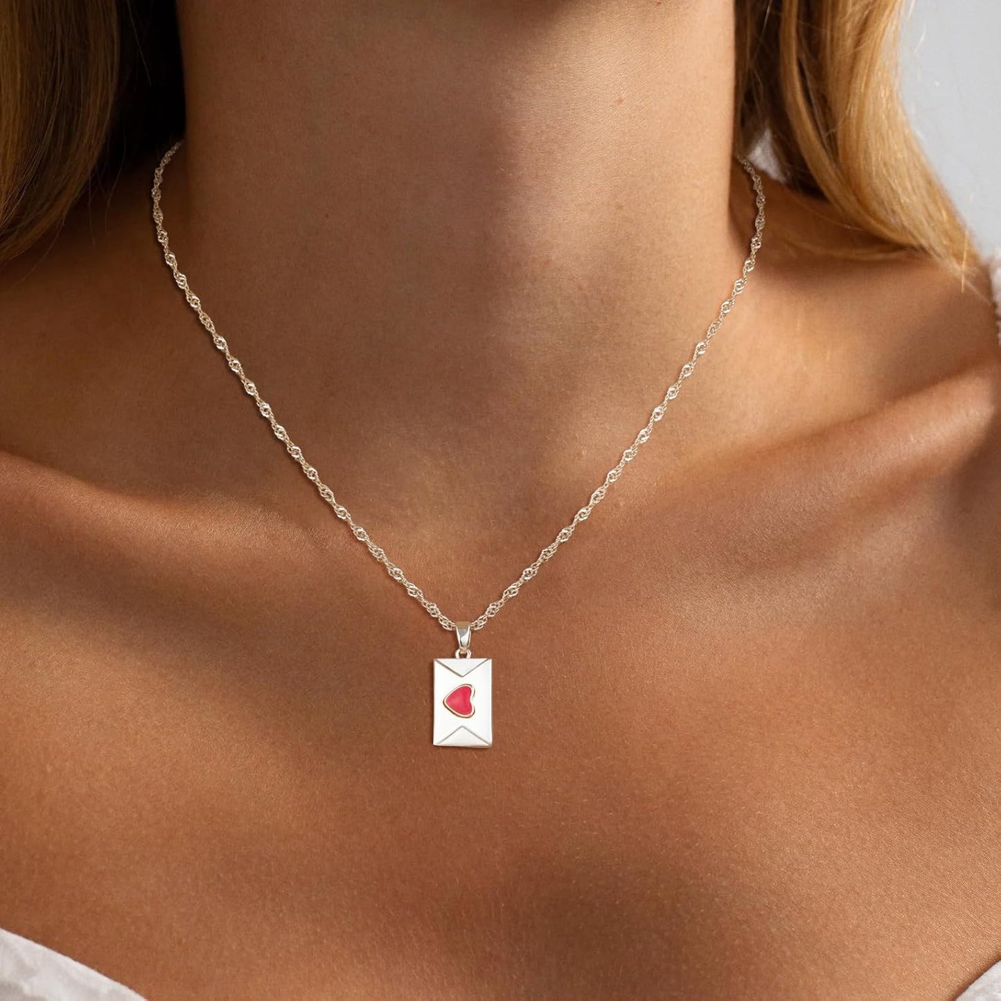 Delicate Heart Pendant Necklace, 14K Gold Plated Dainty Chain, Gift for Women
