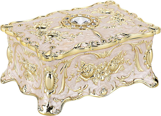 Vintage Jewelry Box, Small Enameled Trinket Box Jewelry Decorative box Keepsake Gift