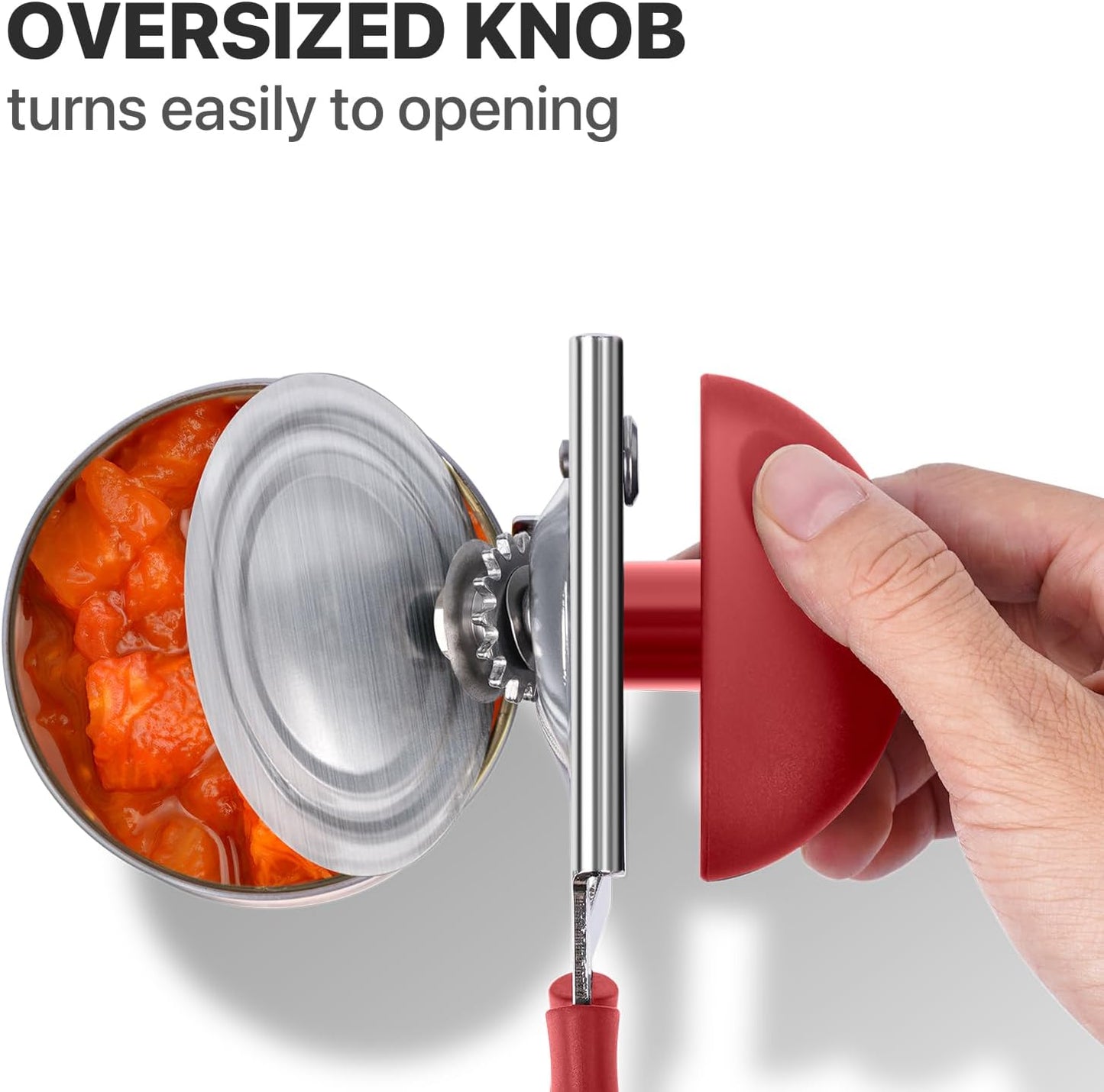 Manual Can Opener for Seniors, Heavy Duty with Comfort Grip & Magnet for Kitchen Camping
