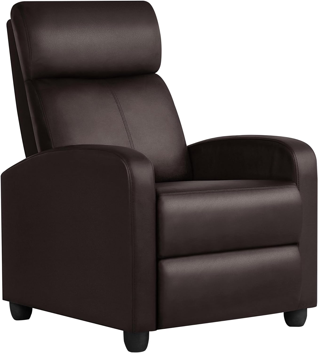 PU Leather Recliner Chair with Lumbar Support - Overstuffed High-Density Sponge Home Theater Seating Armchai