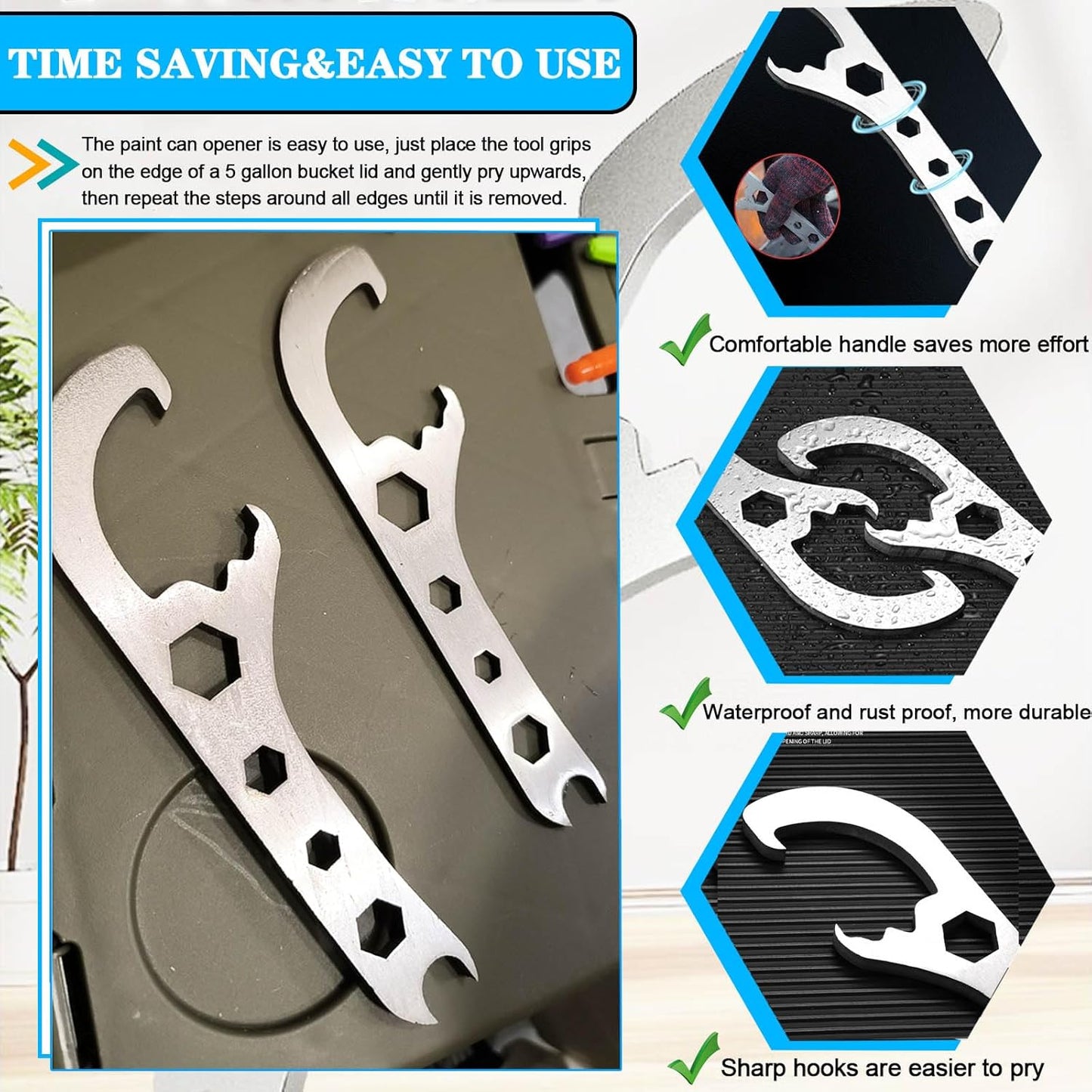 Opener Spanner for Home Industrial Use Portable Multi-Size Multifunctional Adjustable Wrench 2pcs