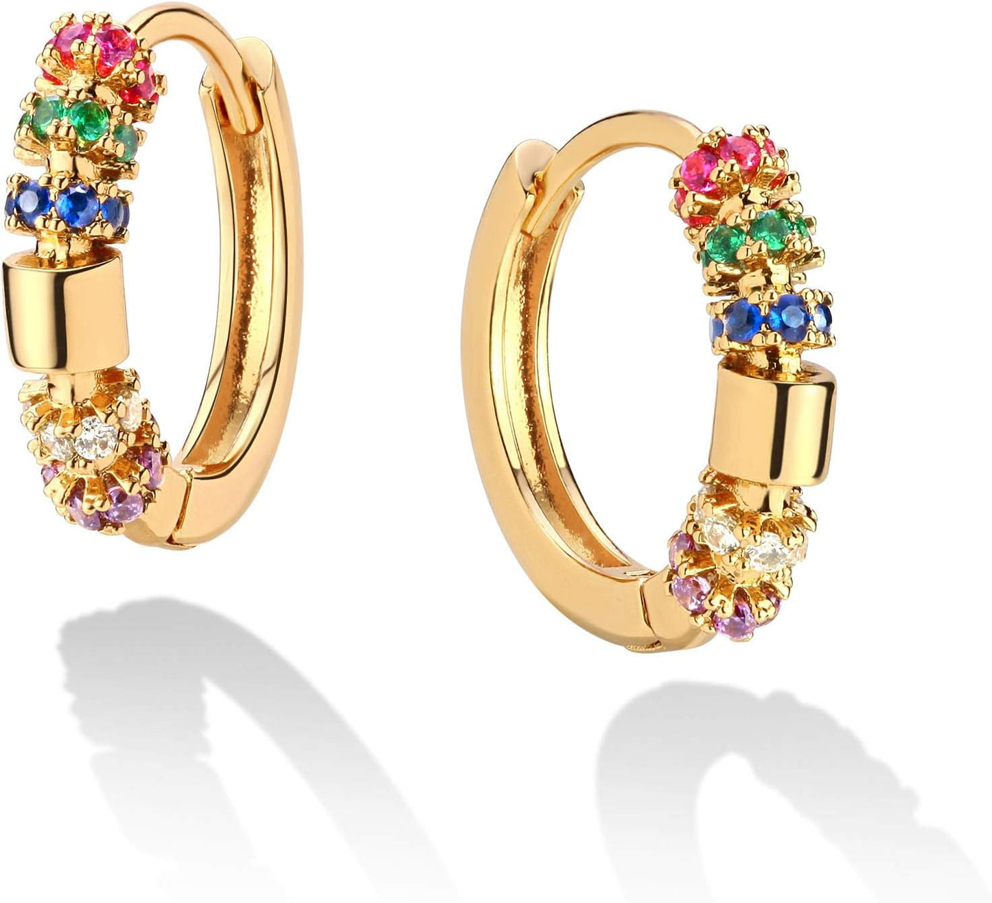 Cubic Zirconia Huggie Earrings 14k Gold Plated Tiny Earrings Small Huggie Hoop Earrings Simple Lightweight Hoops Gift for Women