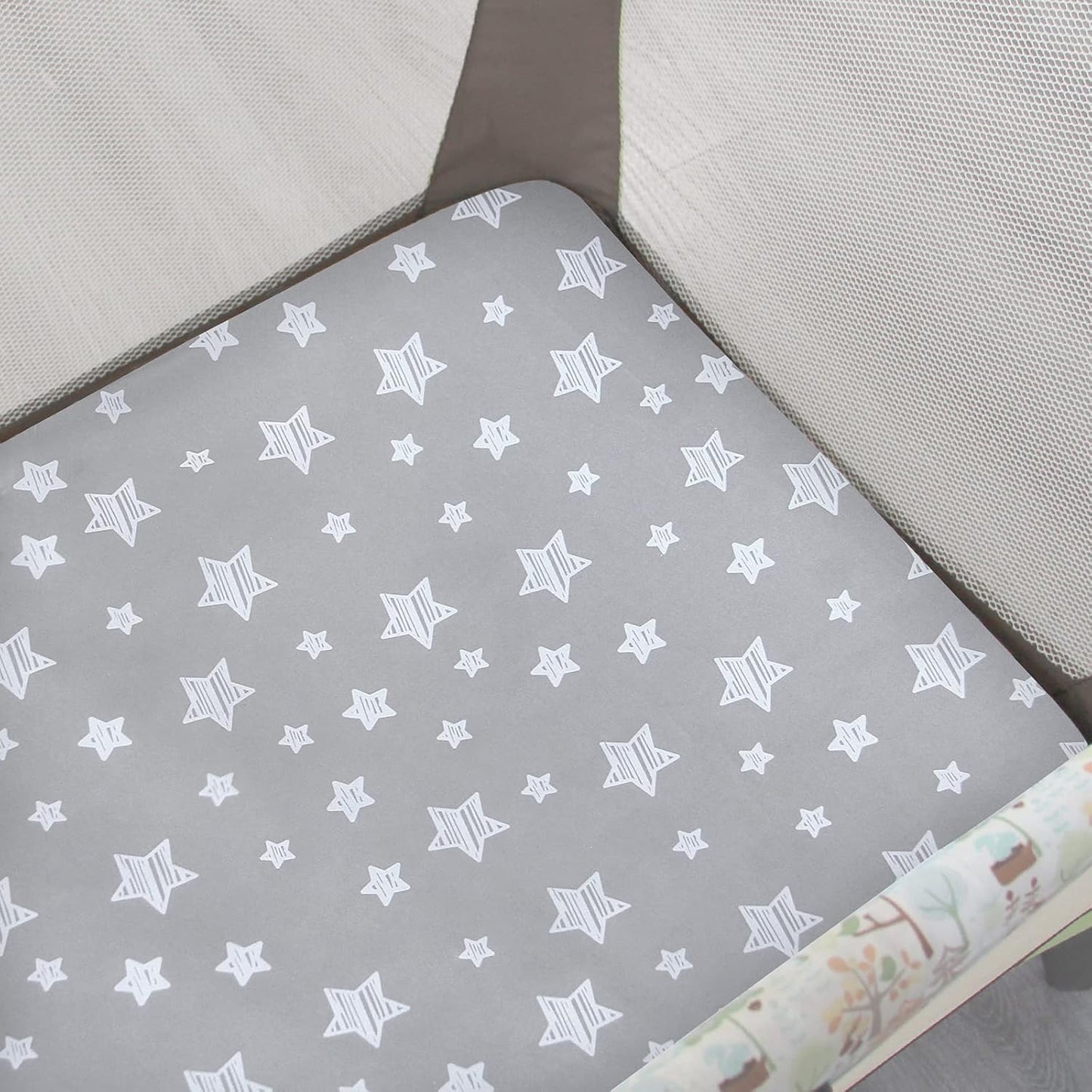 2 Pack Mini Crib Sheets, Stretchy Playard Fitted Sheet, Soft and Breathable Material, Stars & Bunny