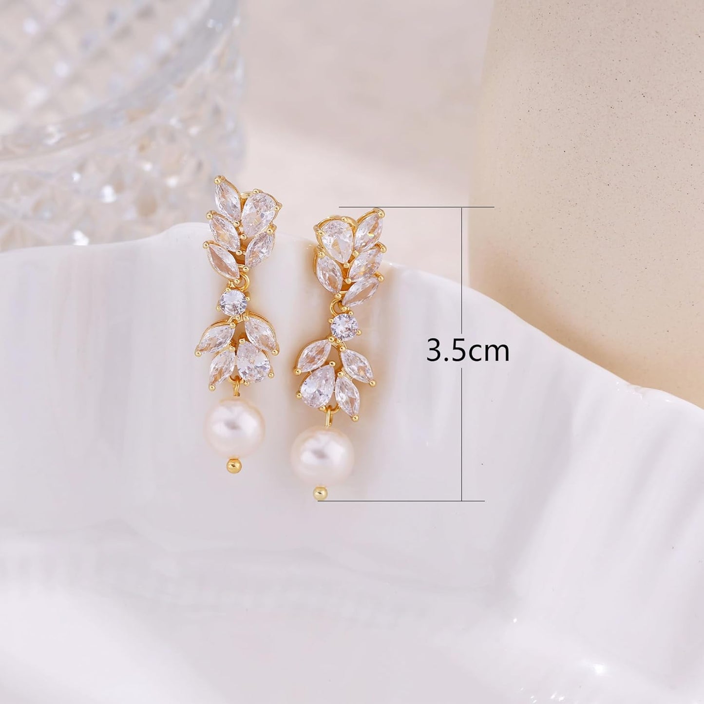 14K Gold Plated Butterfly Dangle Earrings for Women - Dainty, Trendy, CZ Drop Earrings - Simple Long Dangling Jewelry