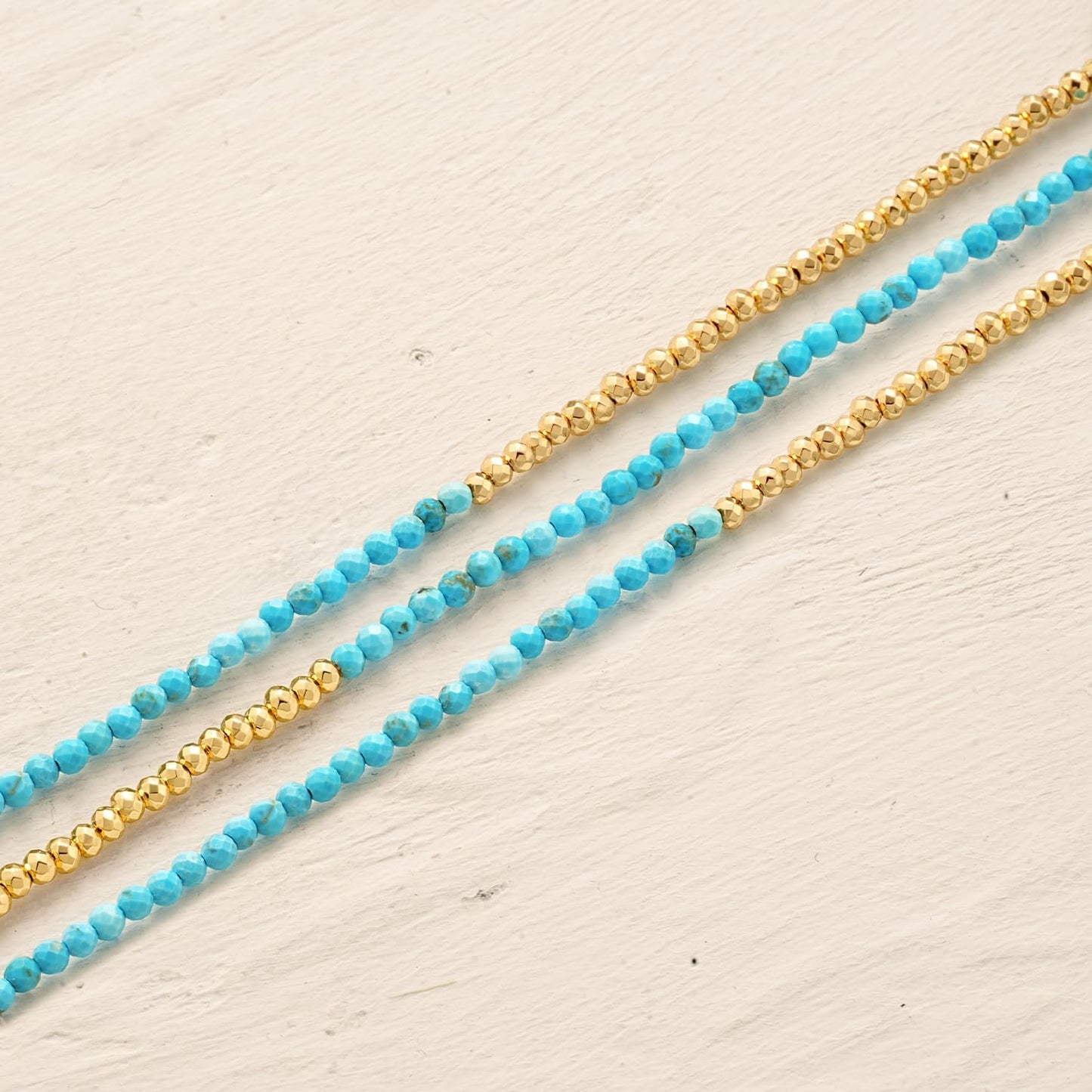 Women Beaded Bracelet Gold Double Layer Gemstone 14K Simple Dainty Handmade Chain Everyday Boho Beach Jewelry