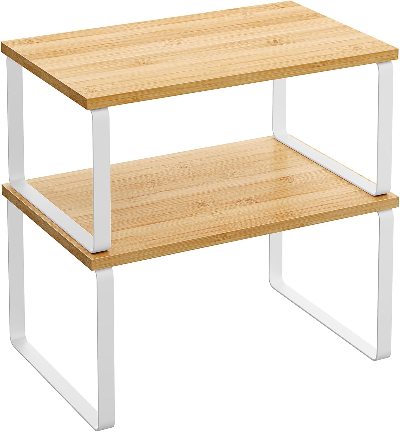 Cabinet Organizer Shelf, Set of 2 Kitchen Counter Shelves, Kitchen Storage, Spice Rack, Stackable