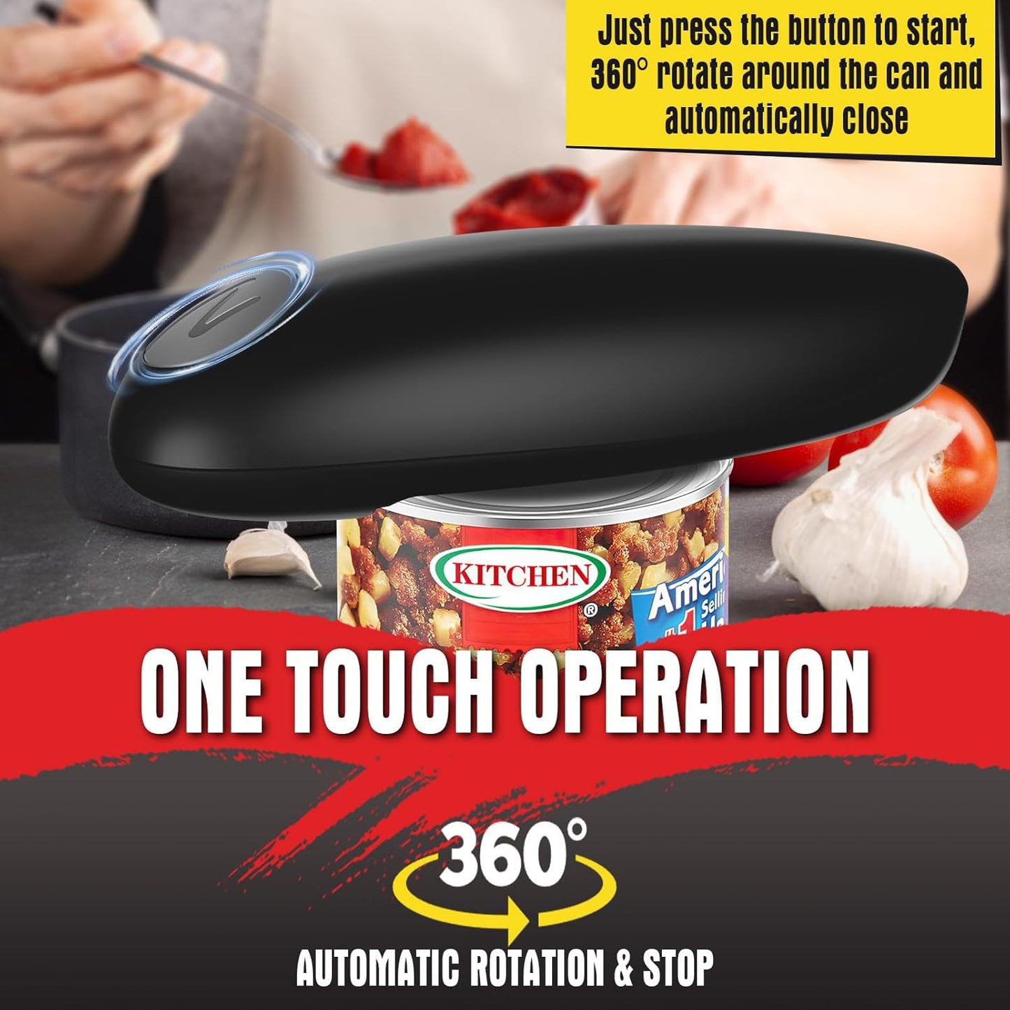 Electric Can Opener, One-Touch Smooth Edge Automatic Can Opener