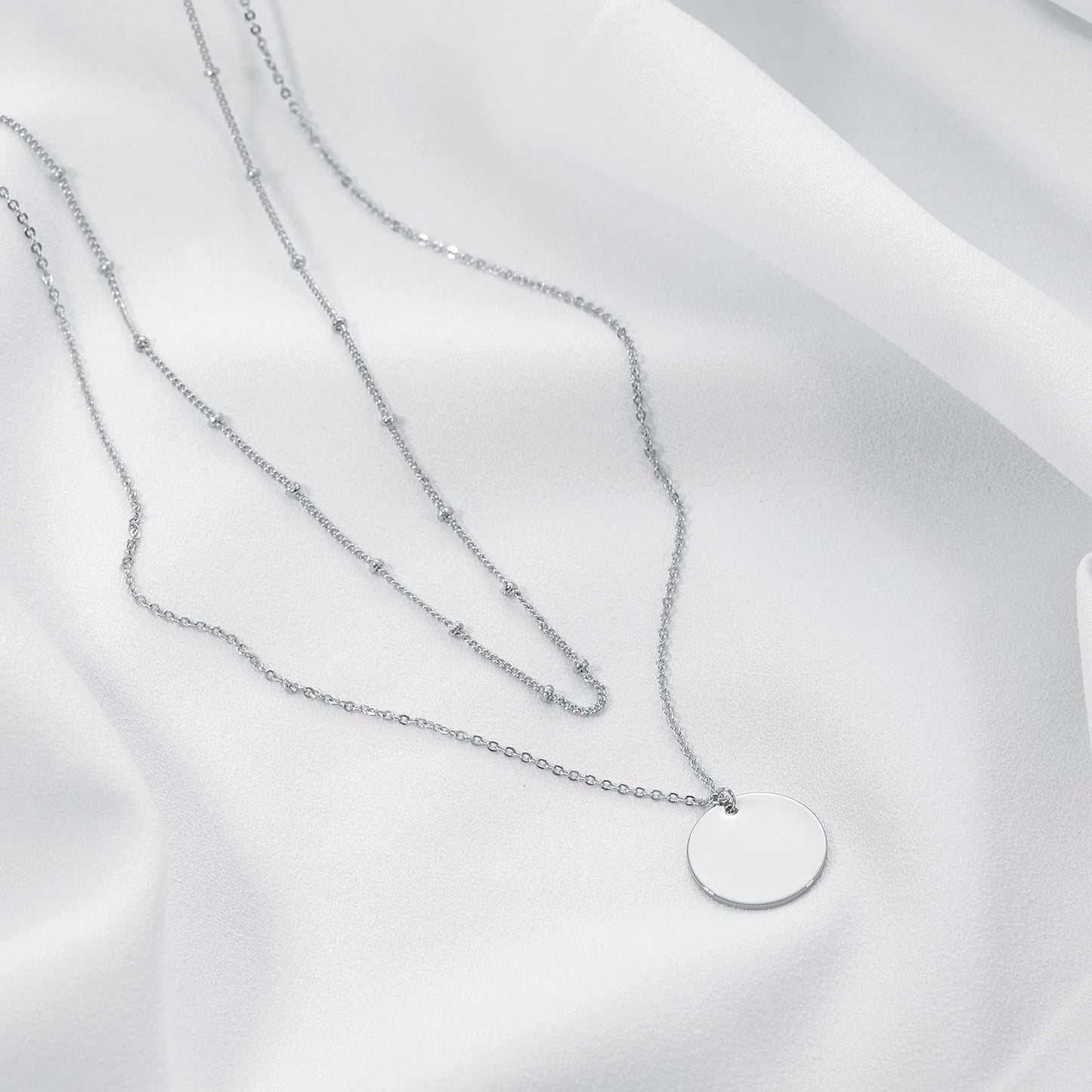 Layered Heart Necklace, Handmade 18K Gold Plated Dainty Choker With Arrow Bar Pendant for Women