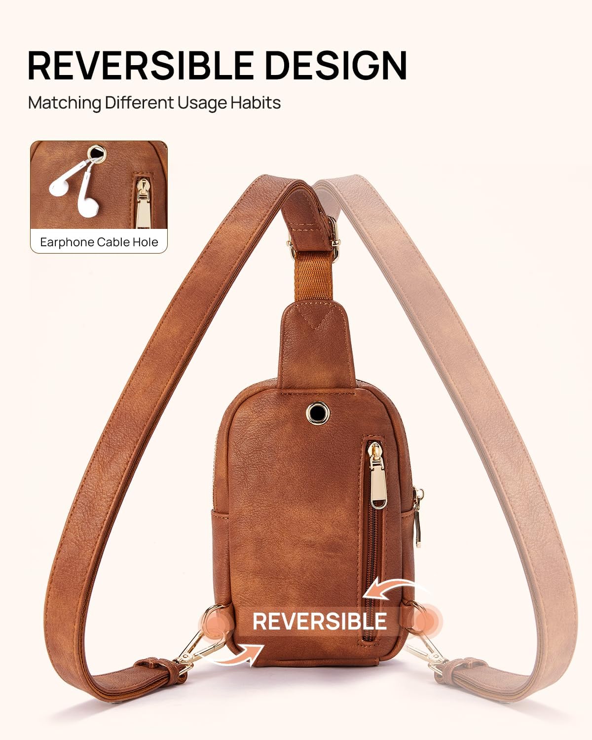 Small Sling Bag for Women Leather Crossbody Fanny Packs Chest Bag for Women