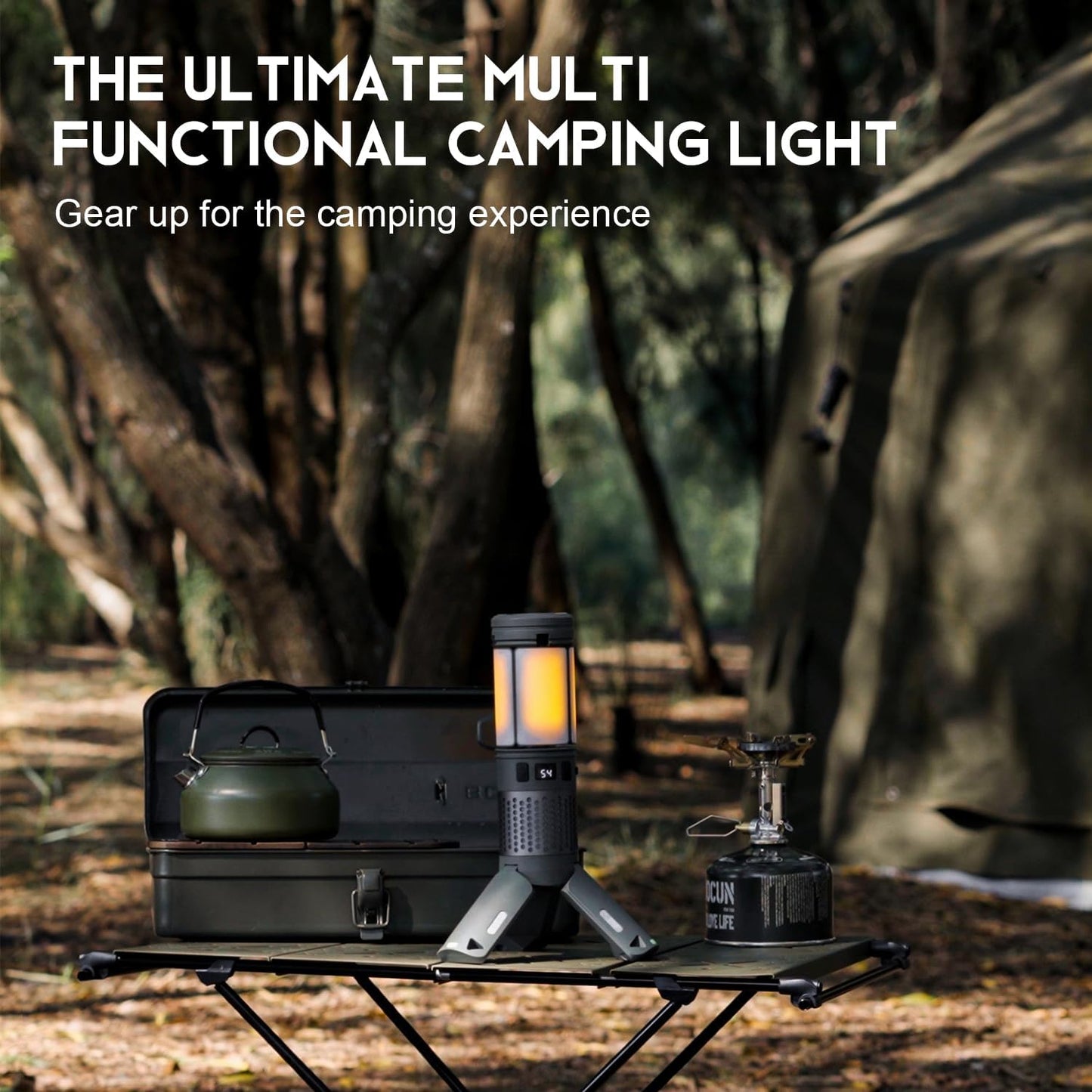 OMOMMD Telescopic Camping Lights, Rechargeable Camping Lights with Stand,12000mAh Collapsible Camping Lanterns, Magnetic Base Portable Flashlights IPX5 Waterproof for Camping,Hiking,Emergency Use