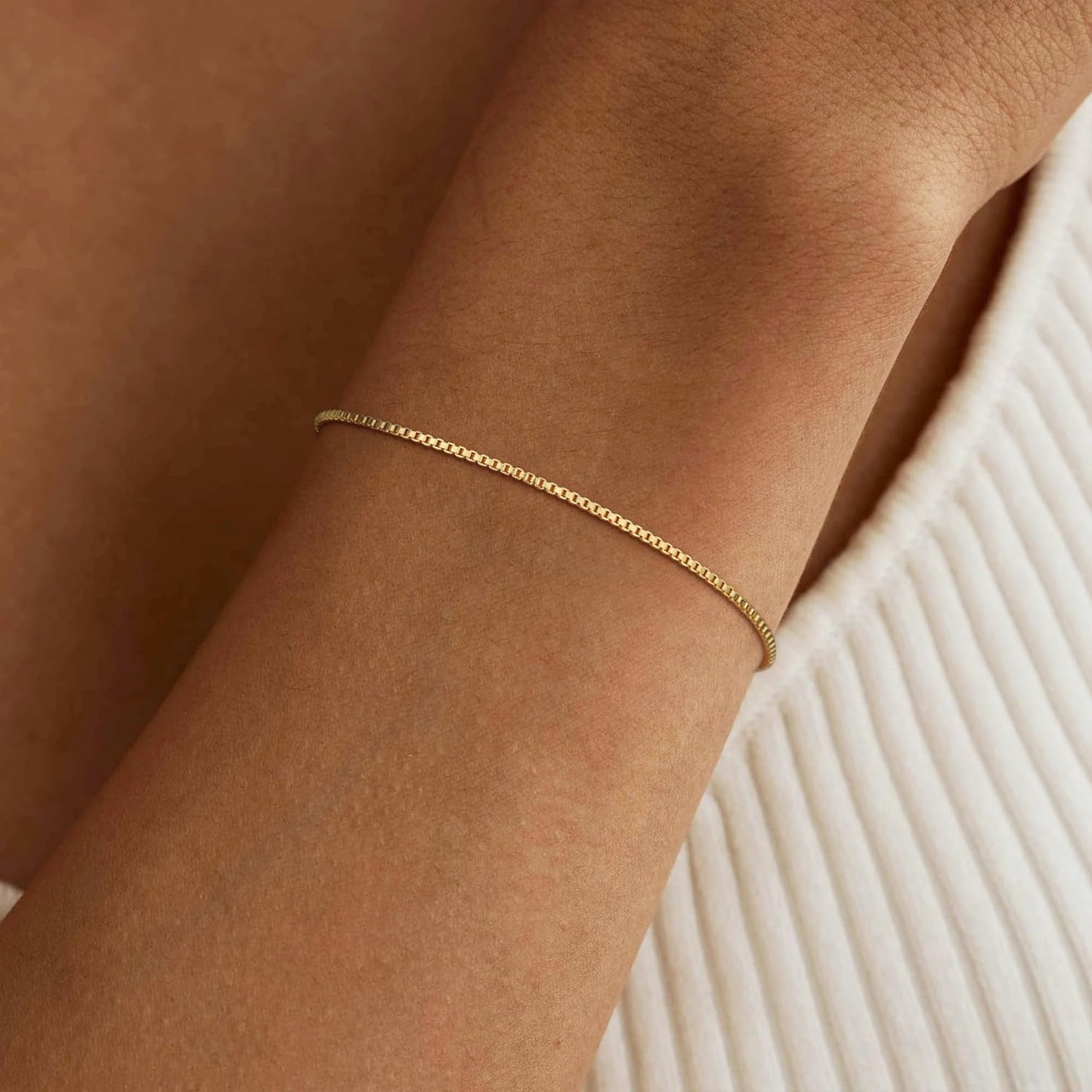 Gold Bracelets for Women Trendy, 14K Real Gold Plated Dainty Stackable Pearl Snake Chain CZ Heart Pendant Bracelets Adjustable 6"+2"
