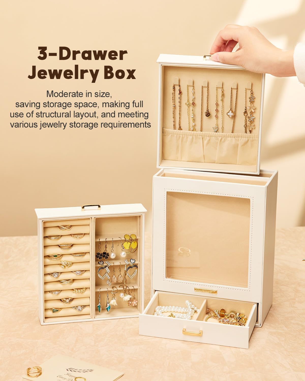 Jewelry Organizer Jewelry Box for Necklaces Rings Earrings Gift Bracelets Storage Case