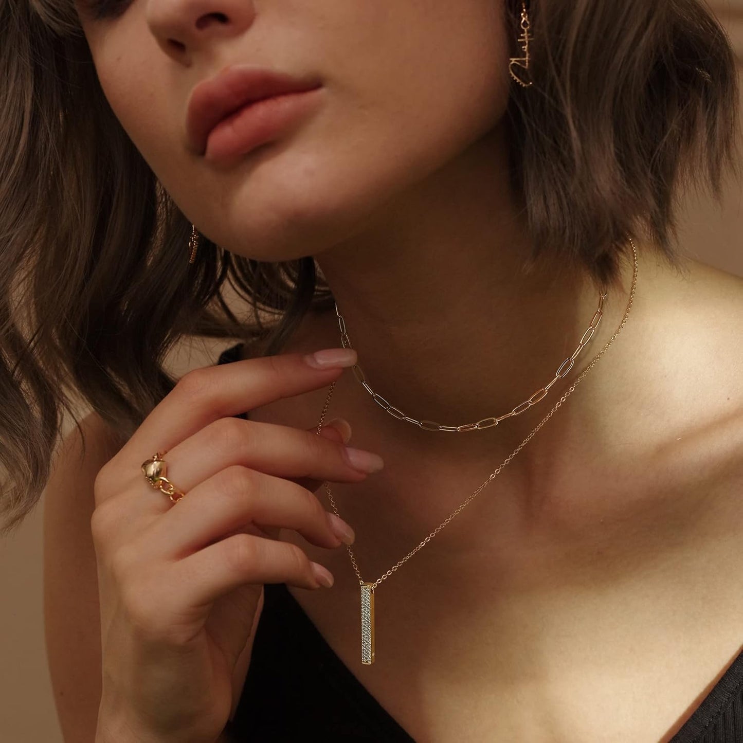 Personalized Chunky Initial Necklace: 14K Gold Plated Bubble Balloon Charm Pendant for Women