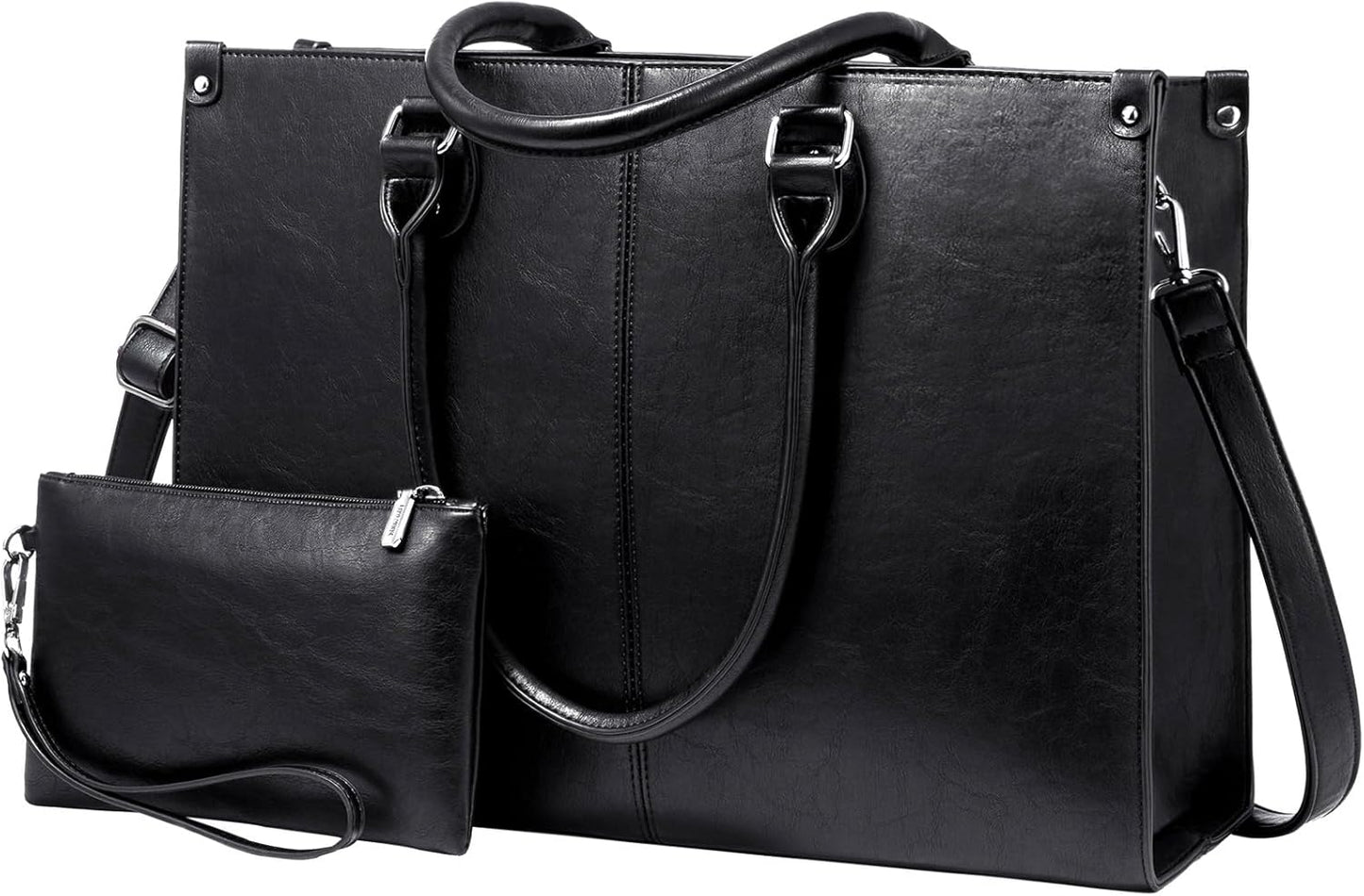 15.6 Inch Large Capacity Vintage Leather Work Computer Bag, Business Casual Shoulder Handbag