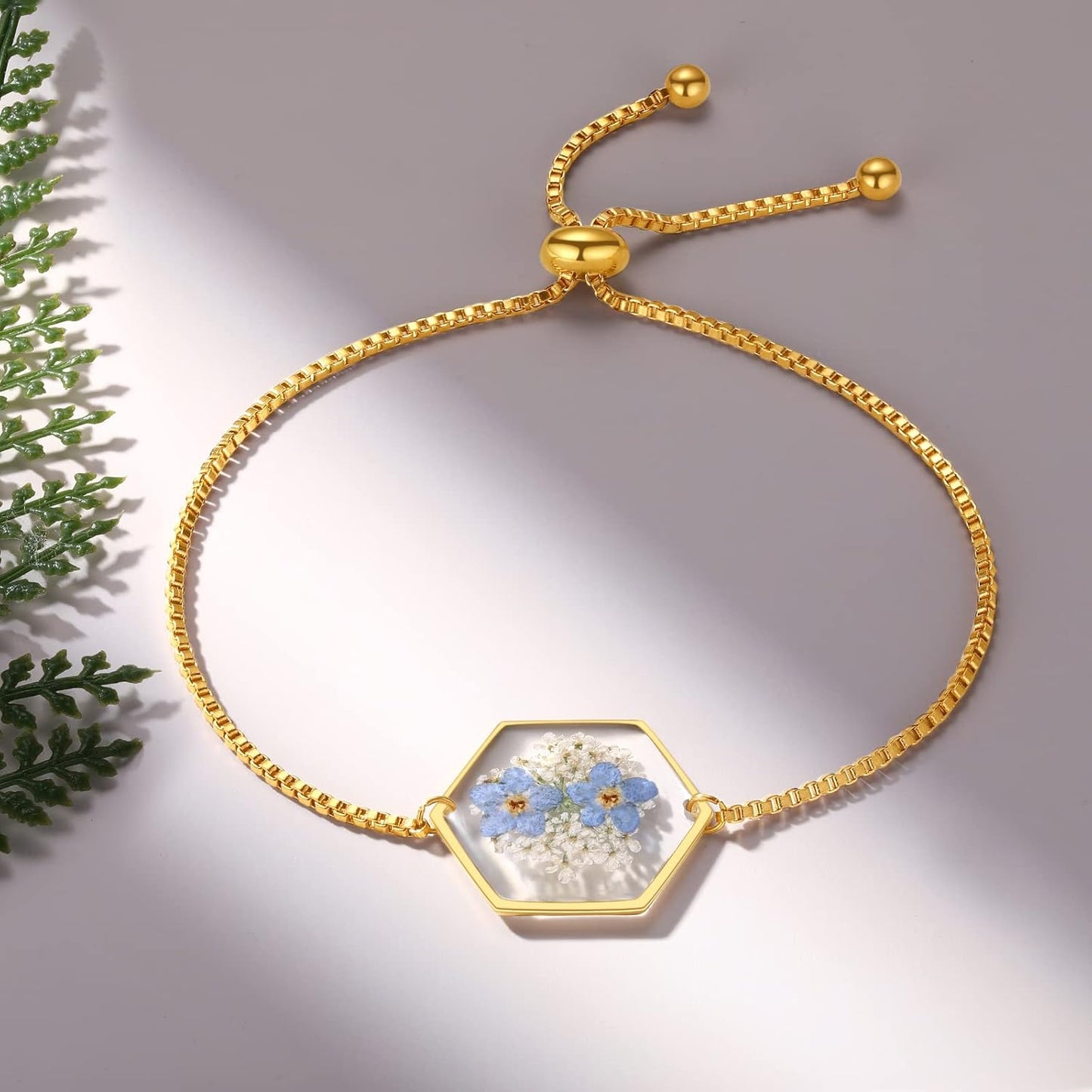 Pressed Wildflower Bracelet | Pressed Flower Bracelet | Gold/Silver Pressed Flower Jewelry | Personalized Handmade Jewelry
