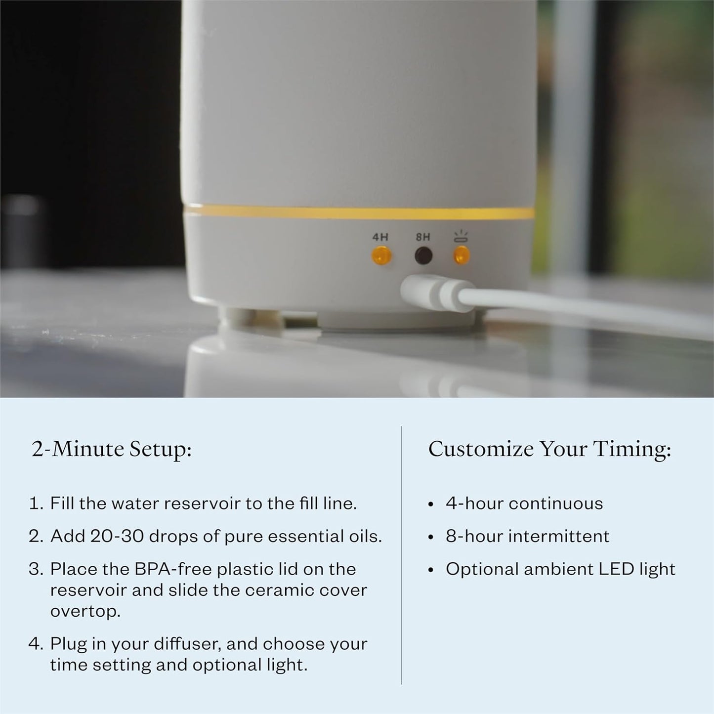 OMOMMD Stone Diffuser, Ceramic Ultrasonic Essential Oil Diffuser for Aromatherapy | Ceramic Diffuser, Diffusers for Home, Oil Diffuser, Room Decor | Suede, 90ml Capacity
