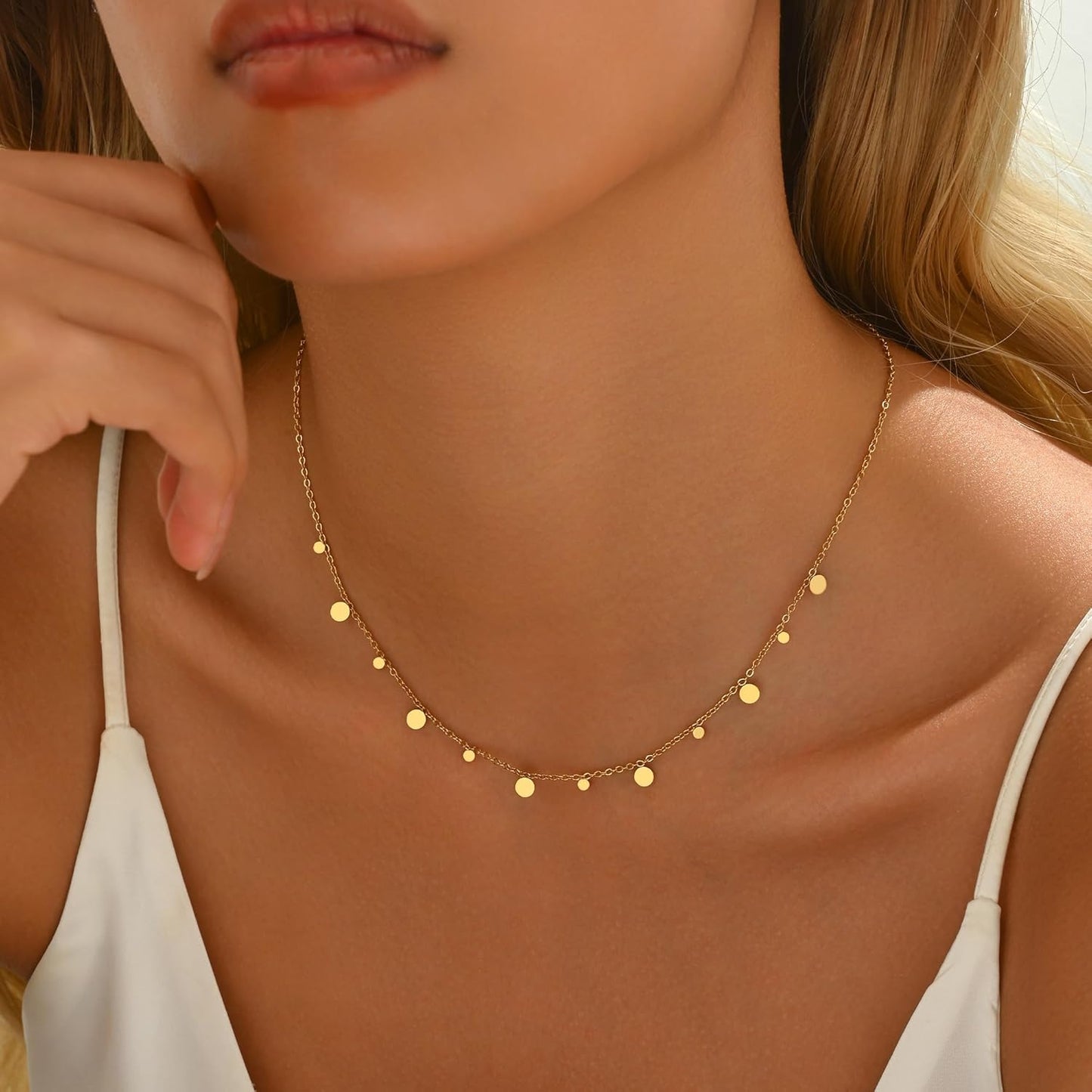 Colorful Beaded Necklace - Freshwater Pearl & Evil Eye Pendant, Stainless Steel 18K Gold Plated Y2K Trendy Jewelry for Women & Teen Girls