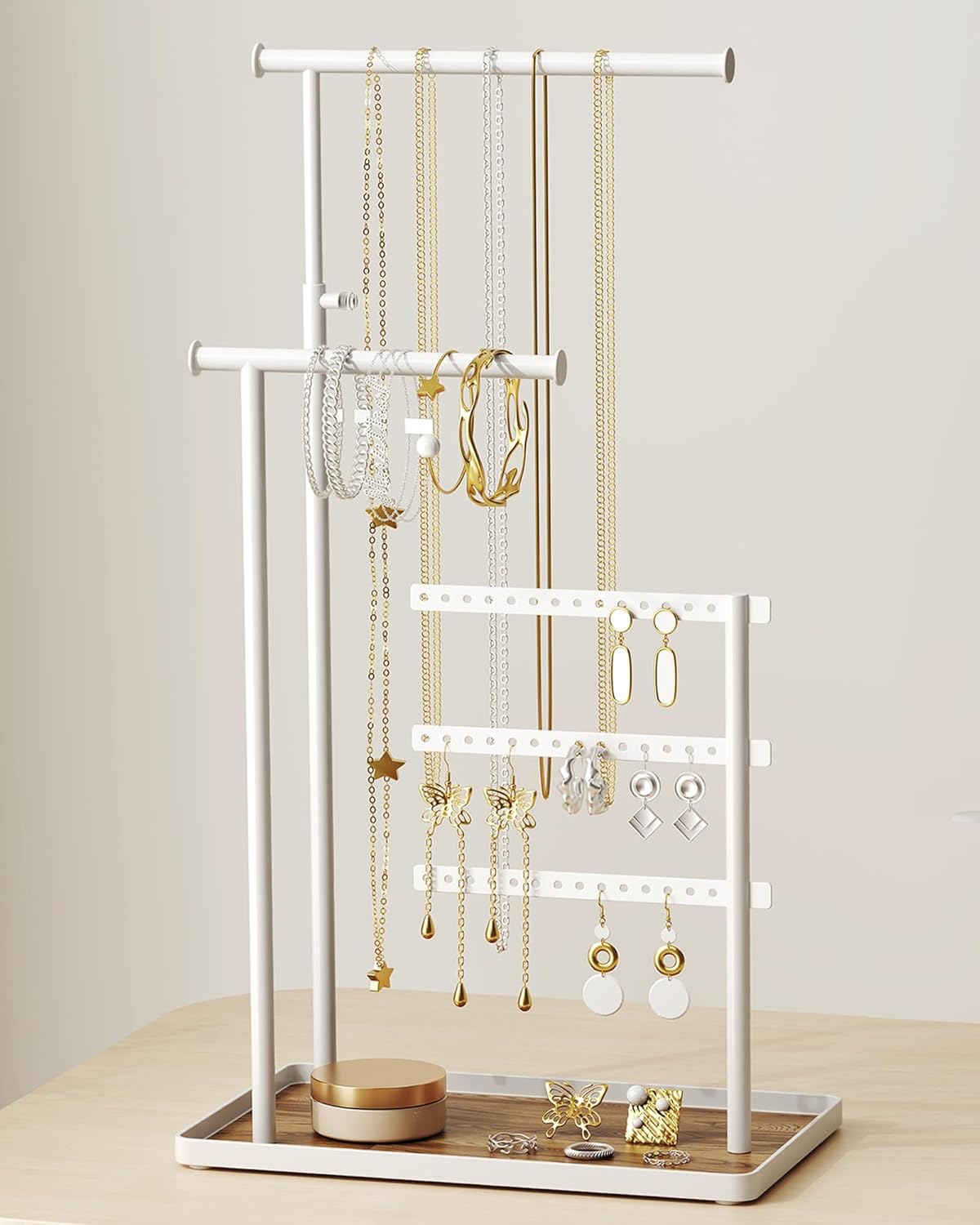 Adjustable Sturdy Jewelry Hanger for Necklaces, Earrings, Bracelets, Rings, Jewlery Display and Storage