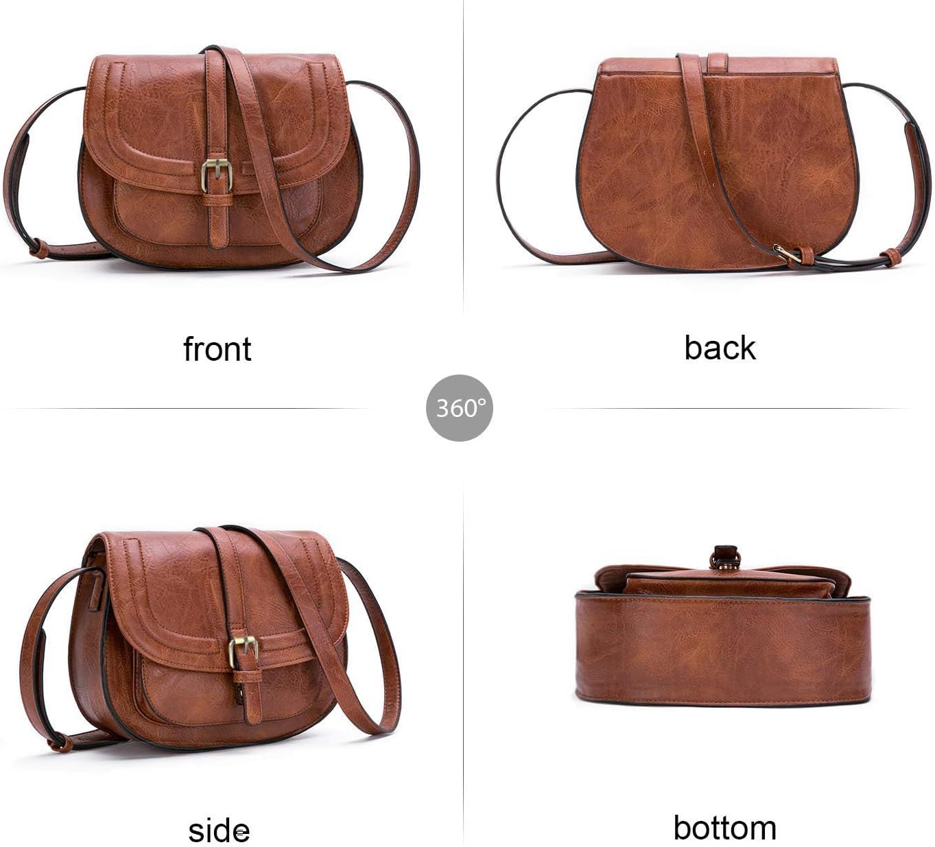 Crossbody Bags for Women,Small Saddle Purse and Boho Cross Body Handbags,Vegan Leather