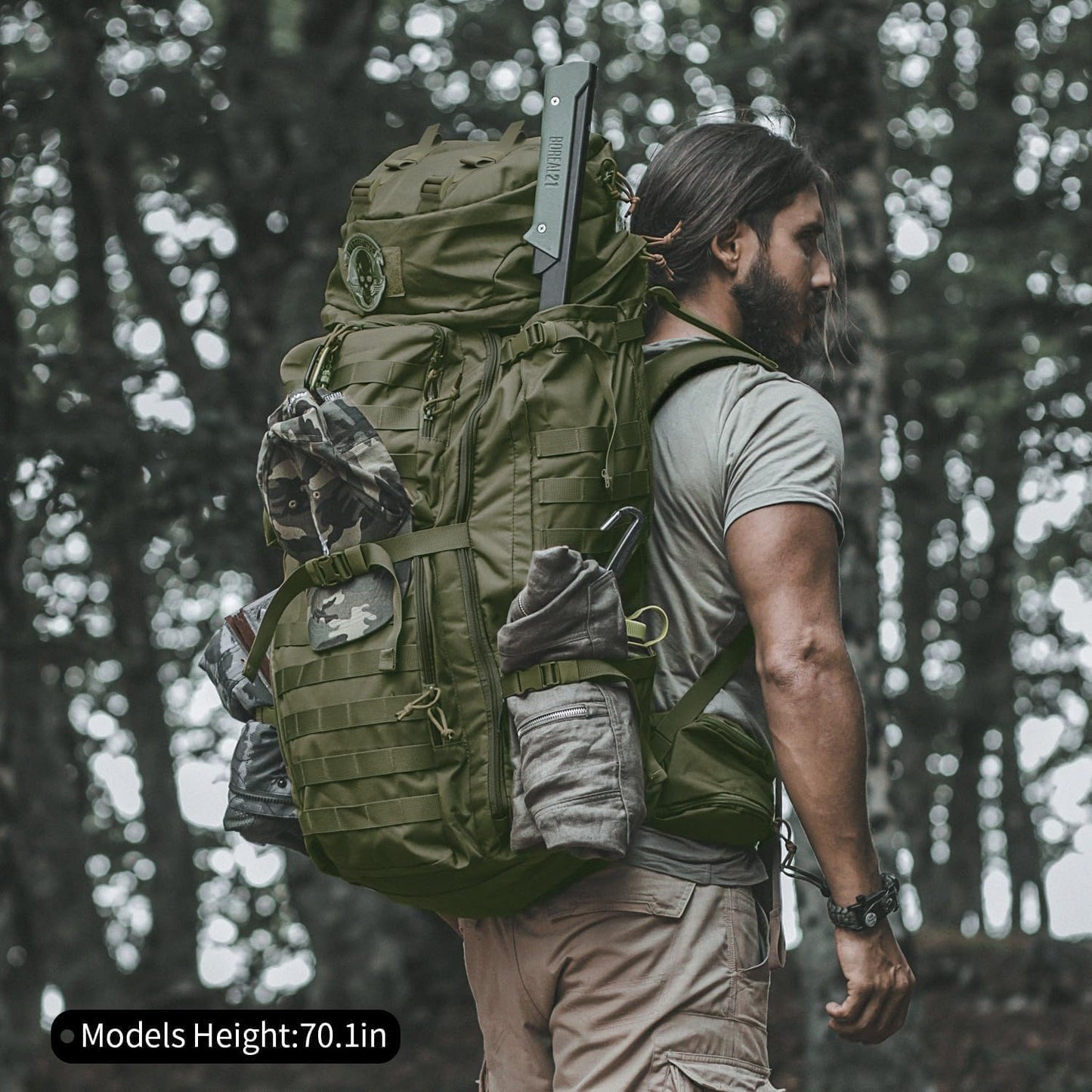75L Molle Hiking Internal Frame Backpacks with Rain Cover for Camping,Backpacking,Travelling
