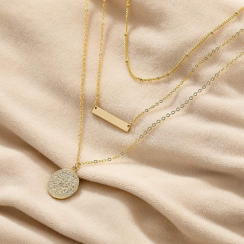 Dainty 14K Gold Plated Necklace - Delicate Pendant Choker for Women