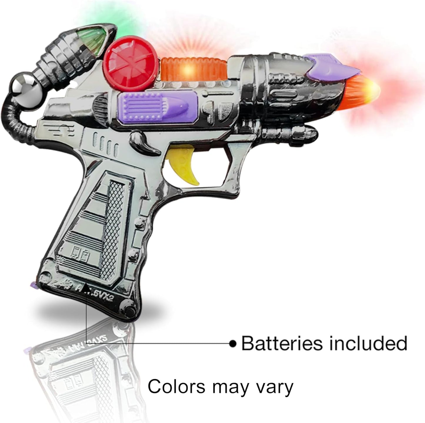 OMOMMD Ranger Hand-Gun Toy Set with Flashing Lights & Sounds, 2 Cool Futuristic Handguns, Pretend Play, Great Party Favor, Gift for Boys and Girls, Batteries Included- Colors May Vary