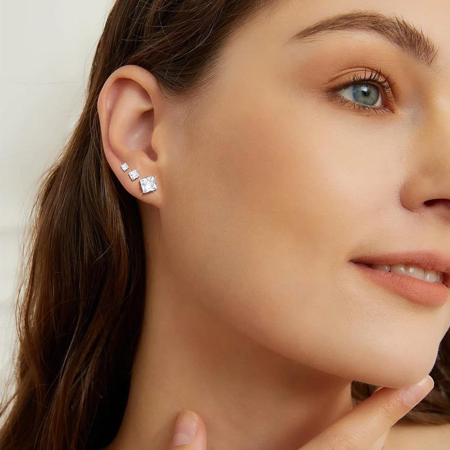 5 Pairs 14K Gold Plated Stud Earrings for Women, Hypoallergenic Earring Sets for Multiple Piercing, Premium Cubic Zirconia Studs