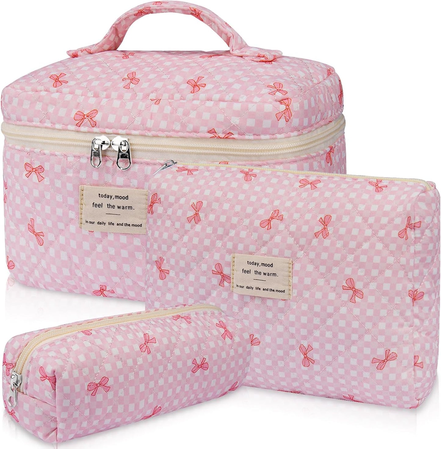 Large Makeup Bag, Cute Cosmetic Bag for Women Girls, Floral Coquette Aesthetic Toiletry Bag, Travel Make Up Organizer Bag (BDLH)