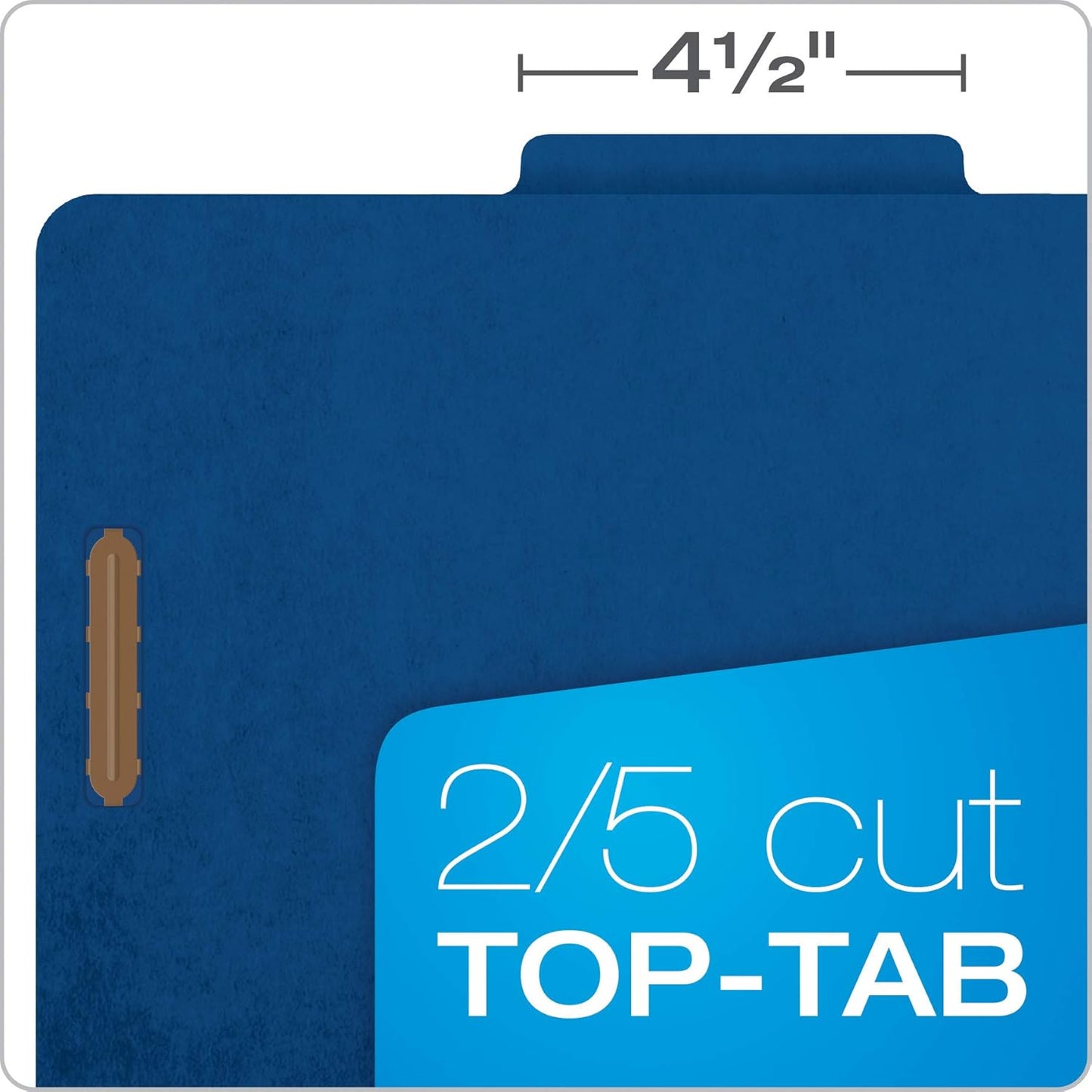 OMOMMD Classification Folders, 2 Dividers, 2" Fasteners, Letter, Dark Blue, 10/Box (24132P)