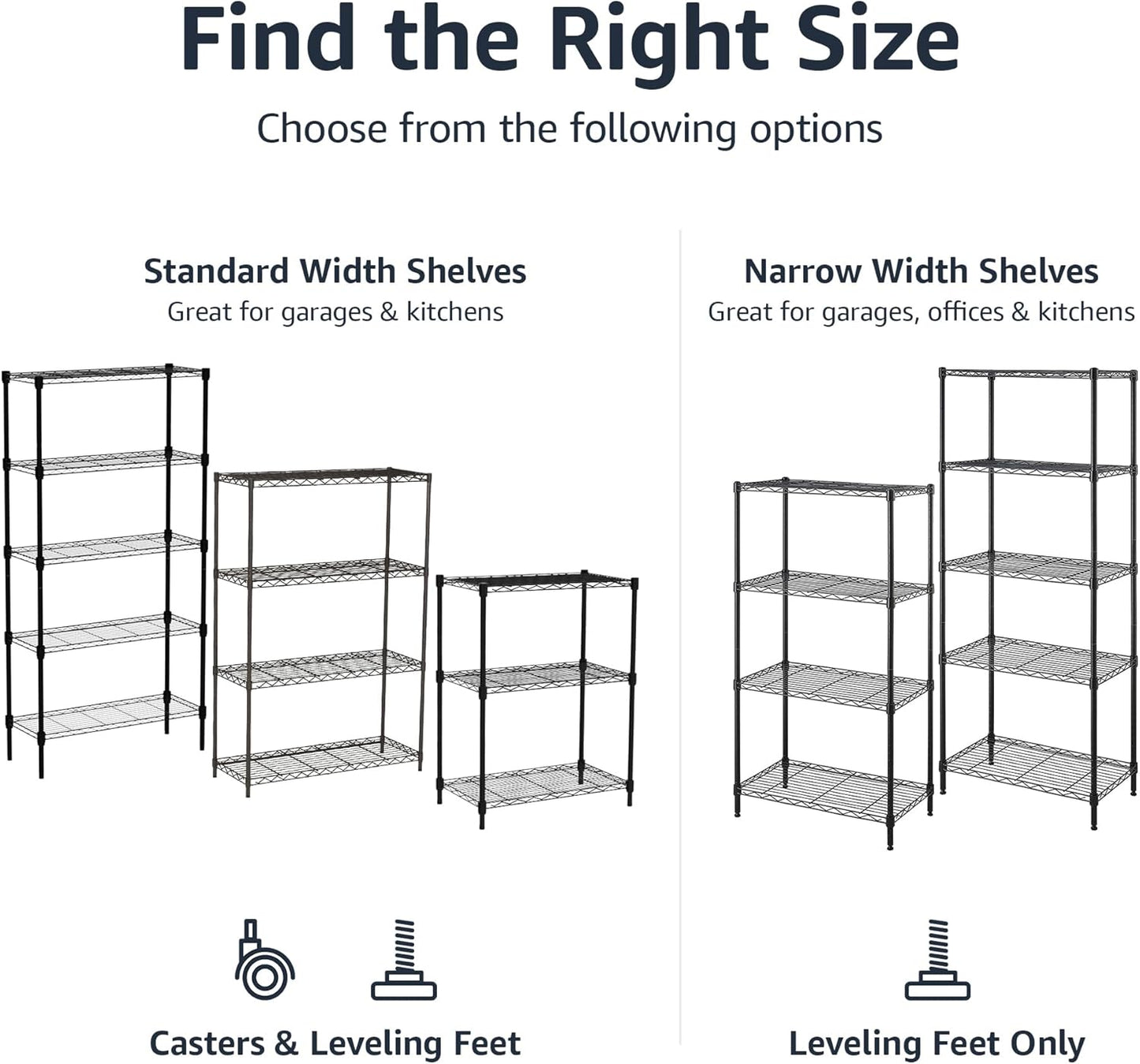 4-Shelf Adjustable Heavy Duty Steel Wire Rack Storage Shelving Organizer for Kitchen, Garage