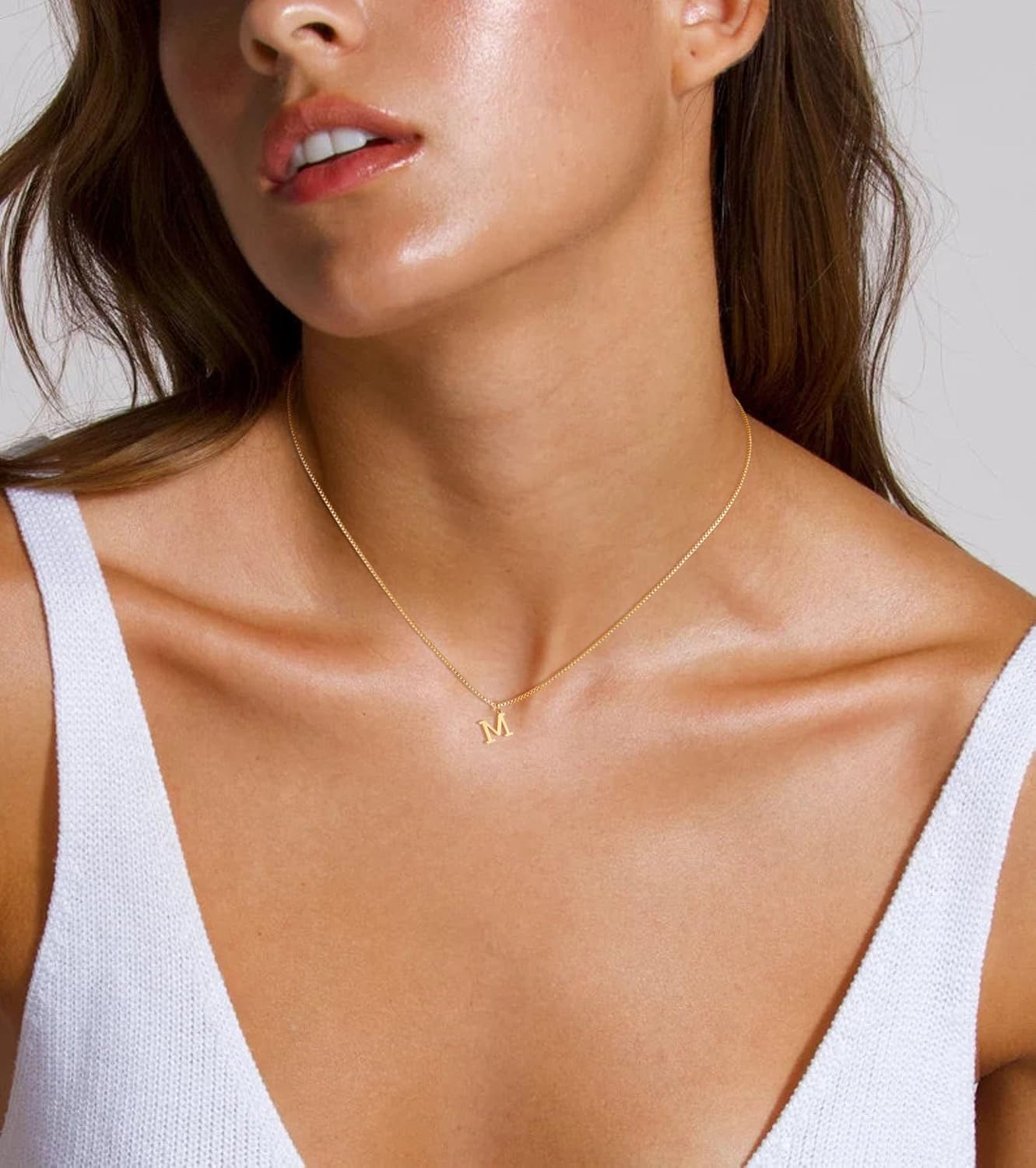 "14K Gold Plated Initial Necklace, Dainty A-Z Letter Pendant Choker, Personalized Monogram Name Jewelry, Trendy Minimalist Gift for Women"