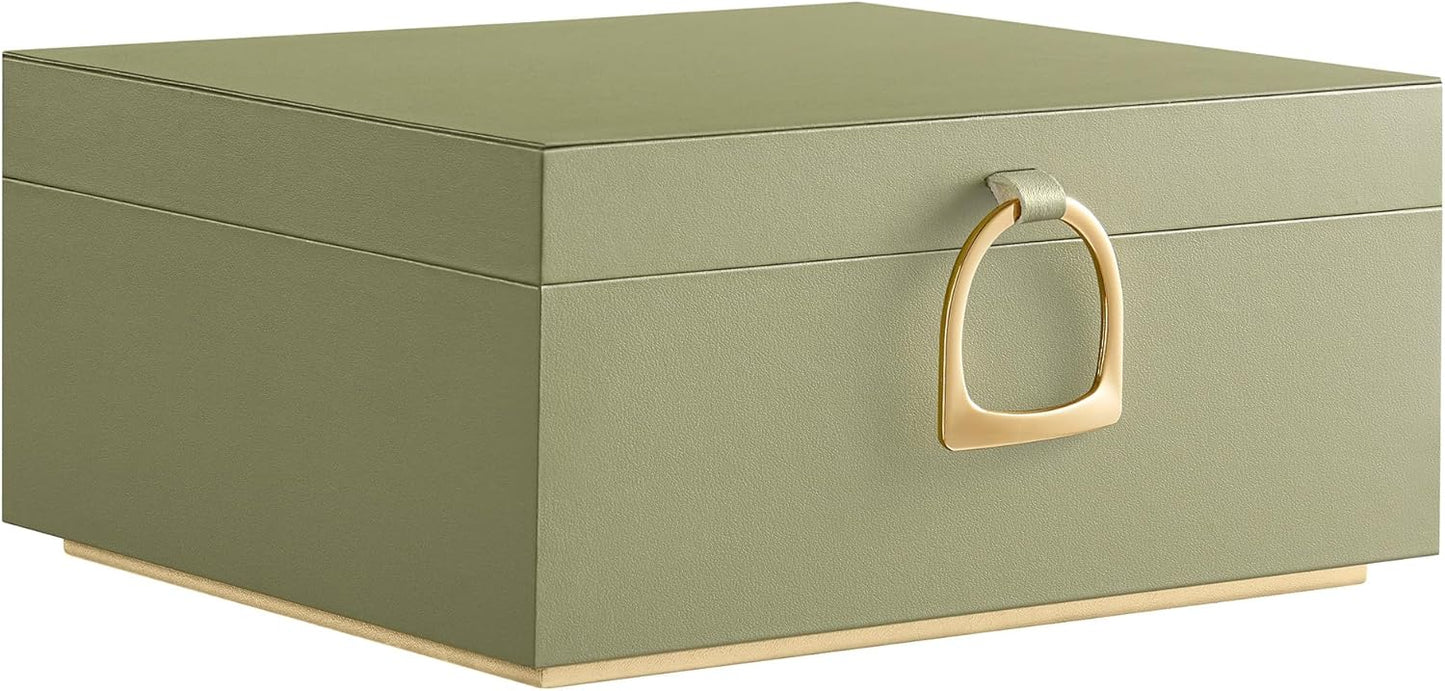 2-Layer Jewelry Box, Jewelry Organizer with Handle, Removable Jewelry Tray, Jewelry Storage, Floating Effect, White