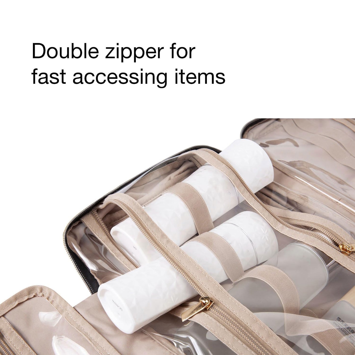 Toiletry Bag Travel Bag with Hanging Hook, Water-resistant Makeup Cosmetic Bag Travel Organizer