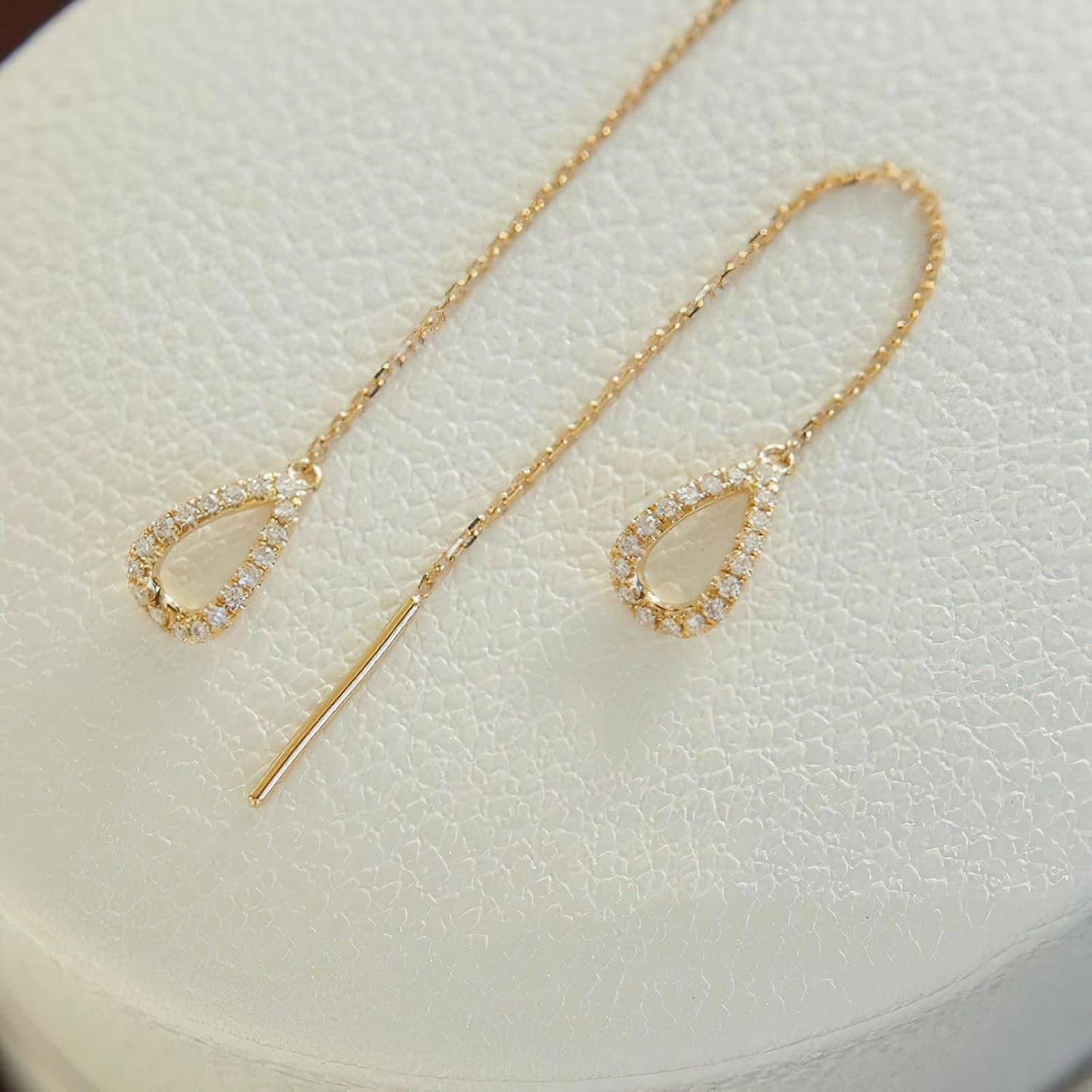S925 Sterling Silver Threader Earrings for Women Dainty Long Chain Ear Line with Cubic Zirconia Elegant Dangle Tassel Earrings