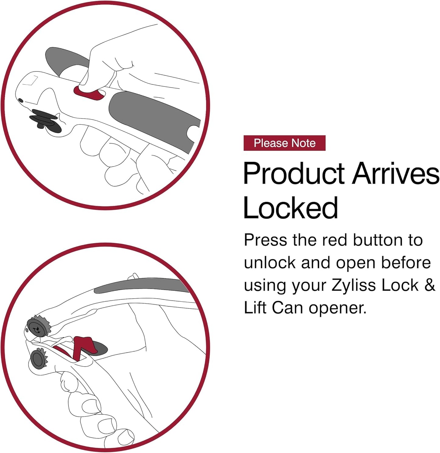Manual Opener with Locking Mechanism - Easy-to-Turn - Magnetic Can Opener