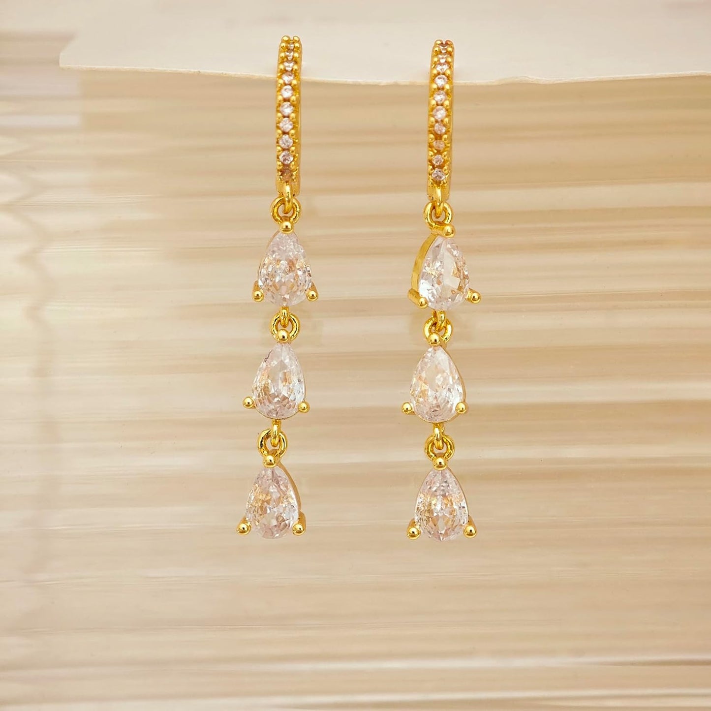 Gold Earrings for Women Trendy, Simple Dainty 14K Gold Plated Paperclip Square Chain Link Dangle Pin Stud Huggie Earrings Lightweight