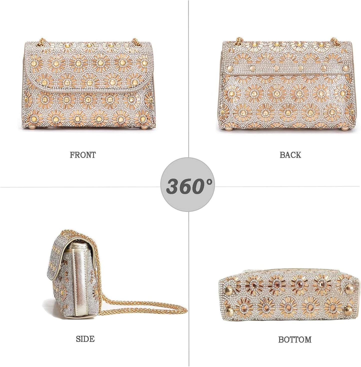 Shoulder Bags Crossbody Bag Purses Handbags Crystals Rhinestone Evening Bag for Women Clutch Purse