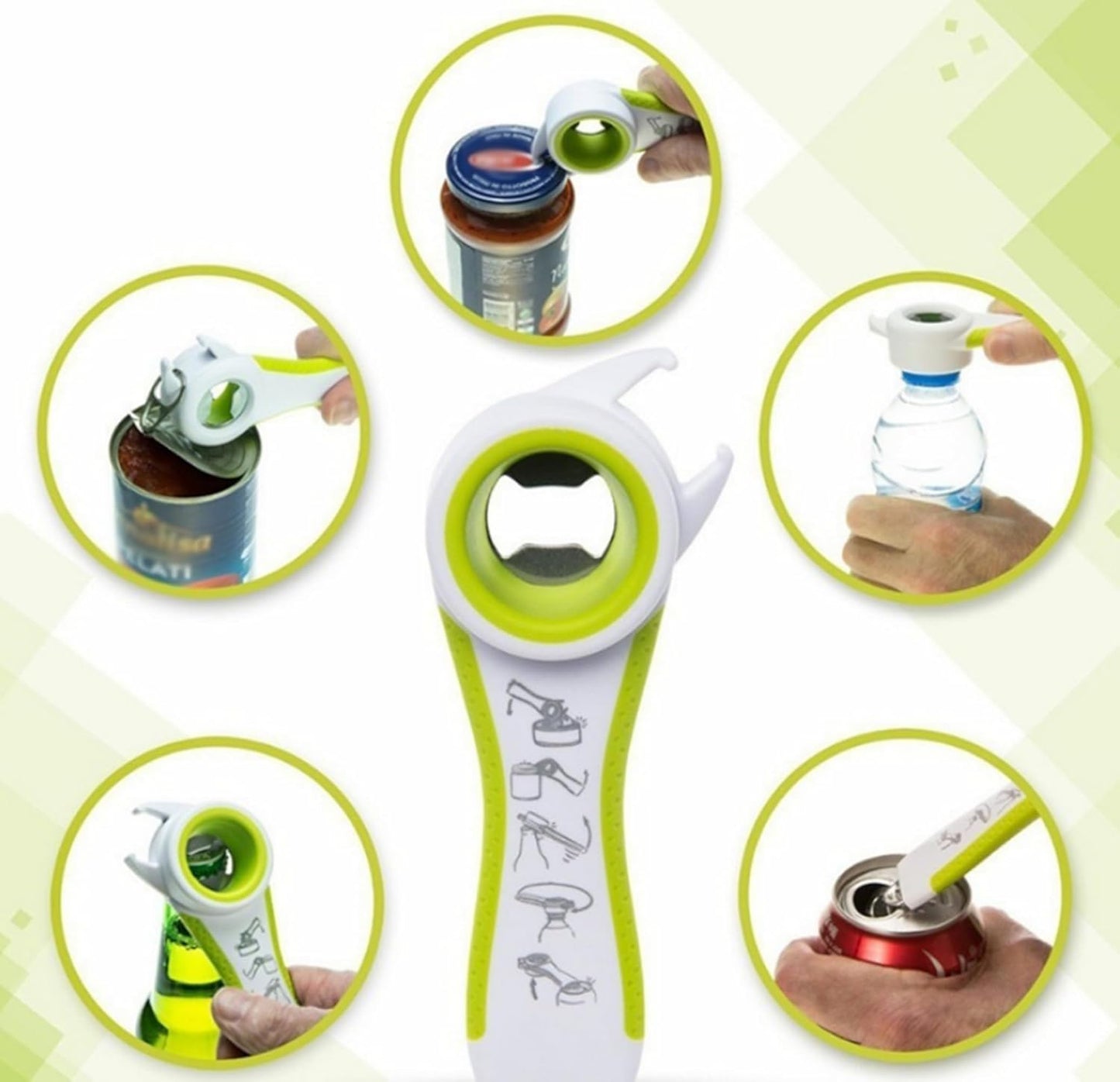 2 pcs 5 In 1 Multi Function Multi-function Can Jar Bottle Open