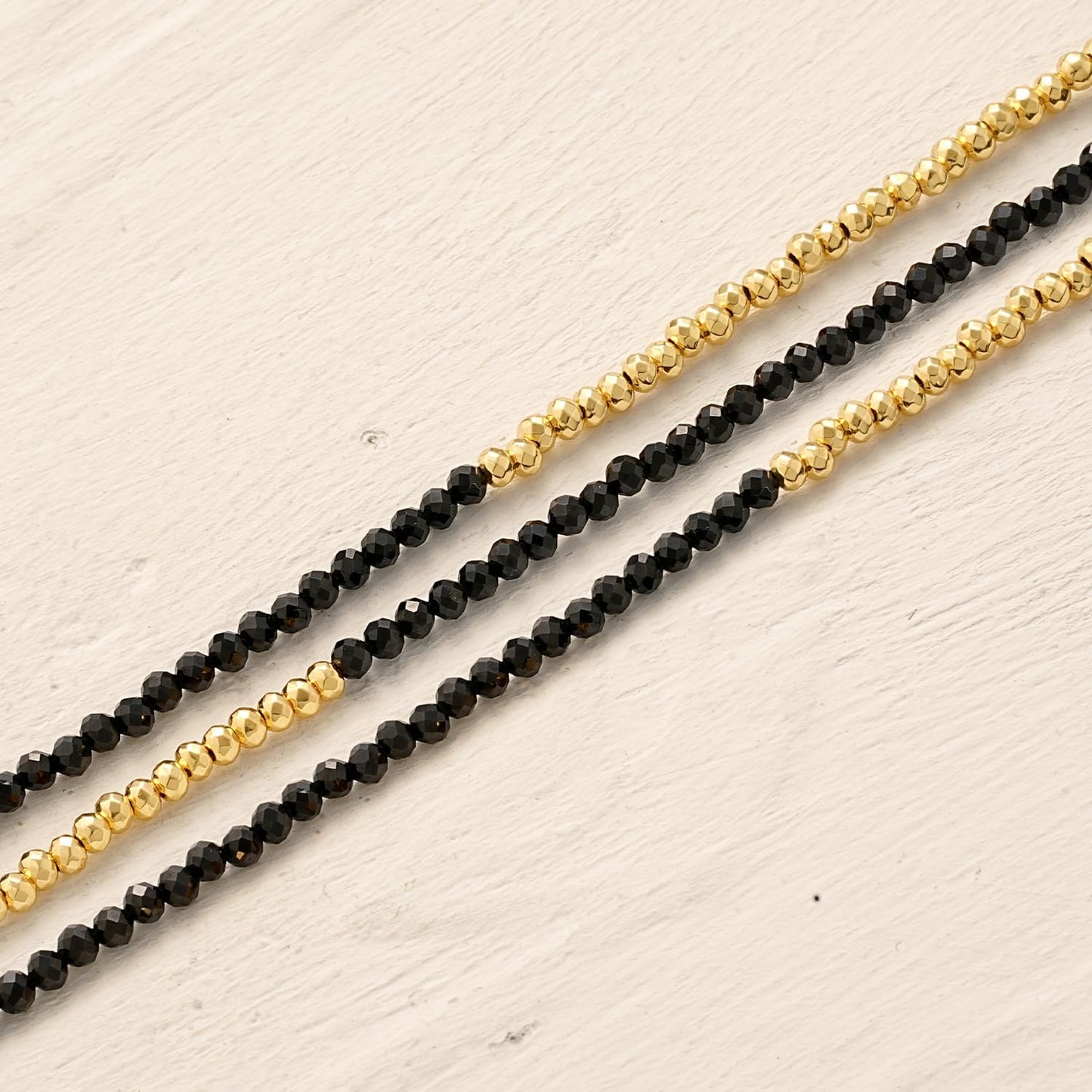 Women Beaded Bracelet Gold Double Layer Gemstone 14K Simple Dainty Handmade Chain Everyday Boho Beach Jewelry