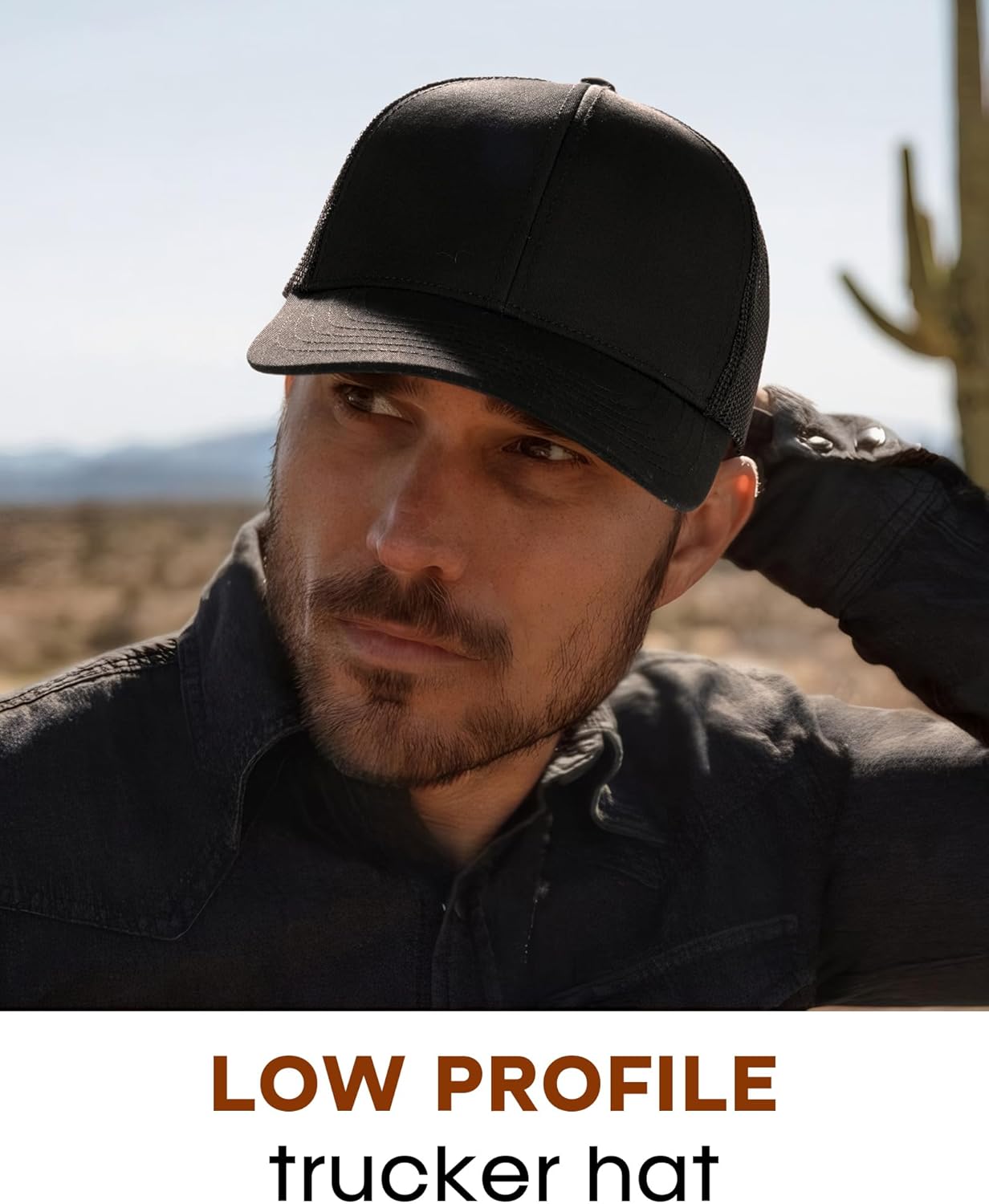 Mens Trucker Hat Structured Mesh Baseball Cap Adjustable Classic Mens Hat
